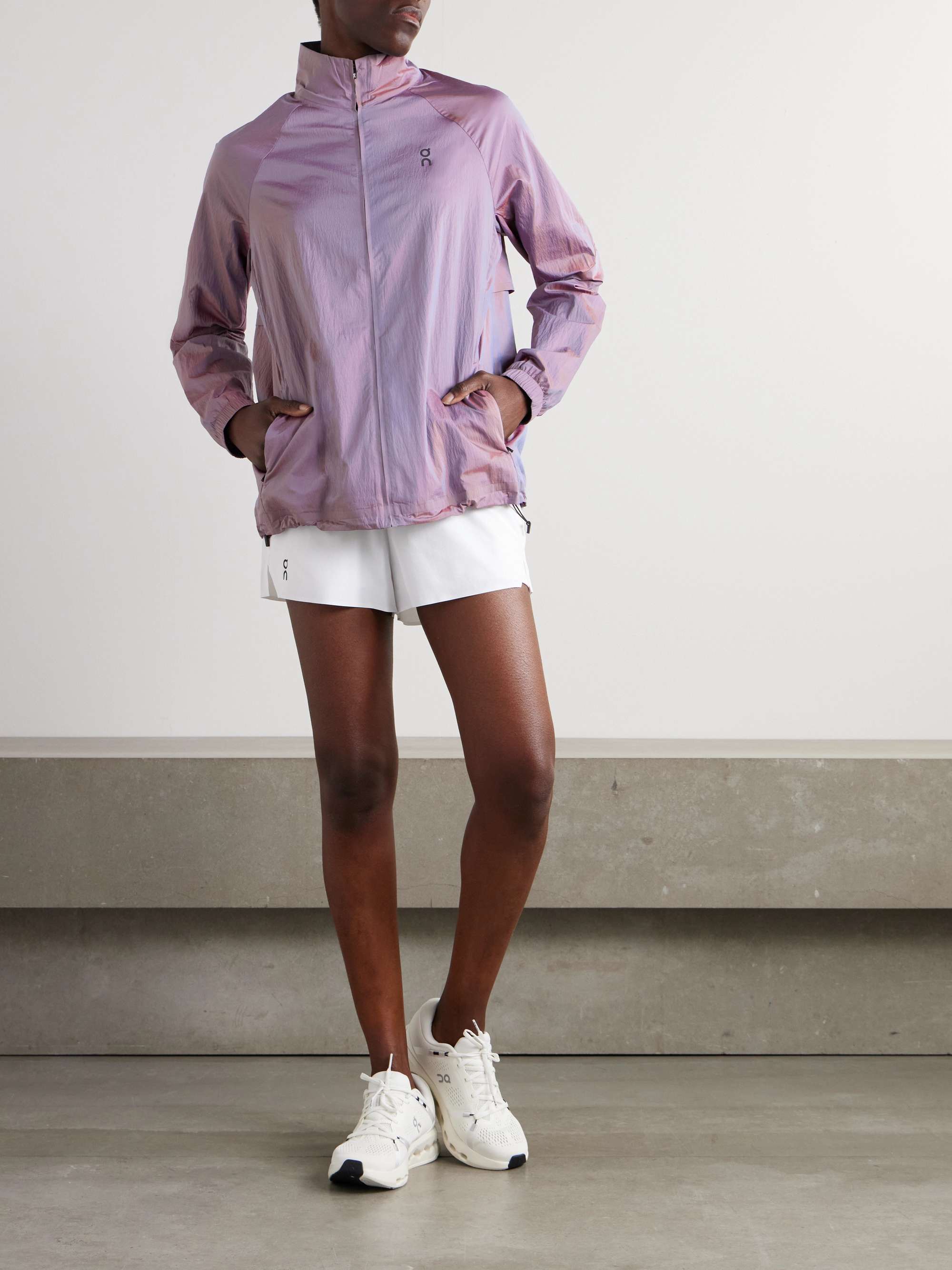 Court iridescent recycled-shell jacket view