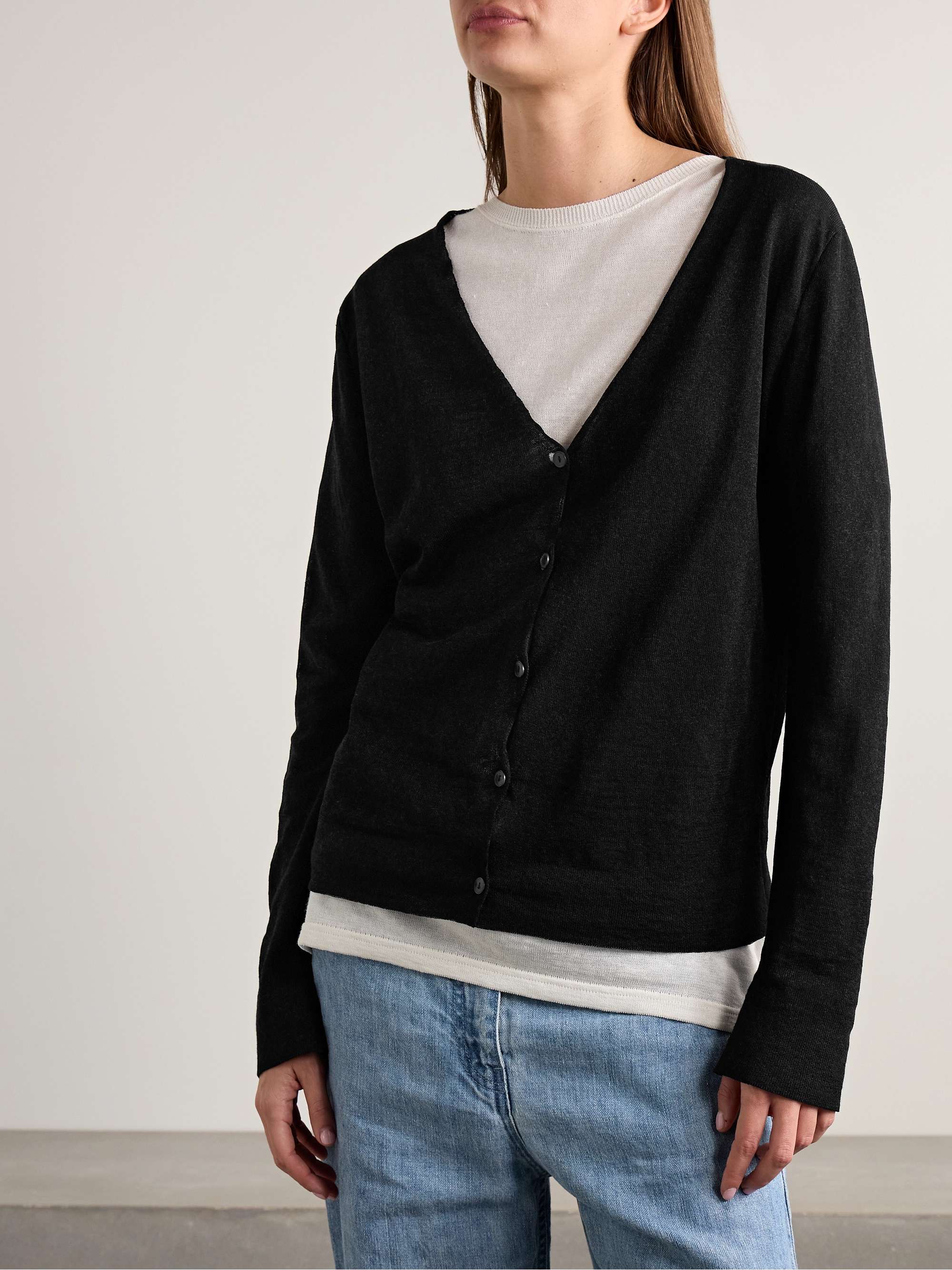 Jheel linen-blend cardigan view