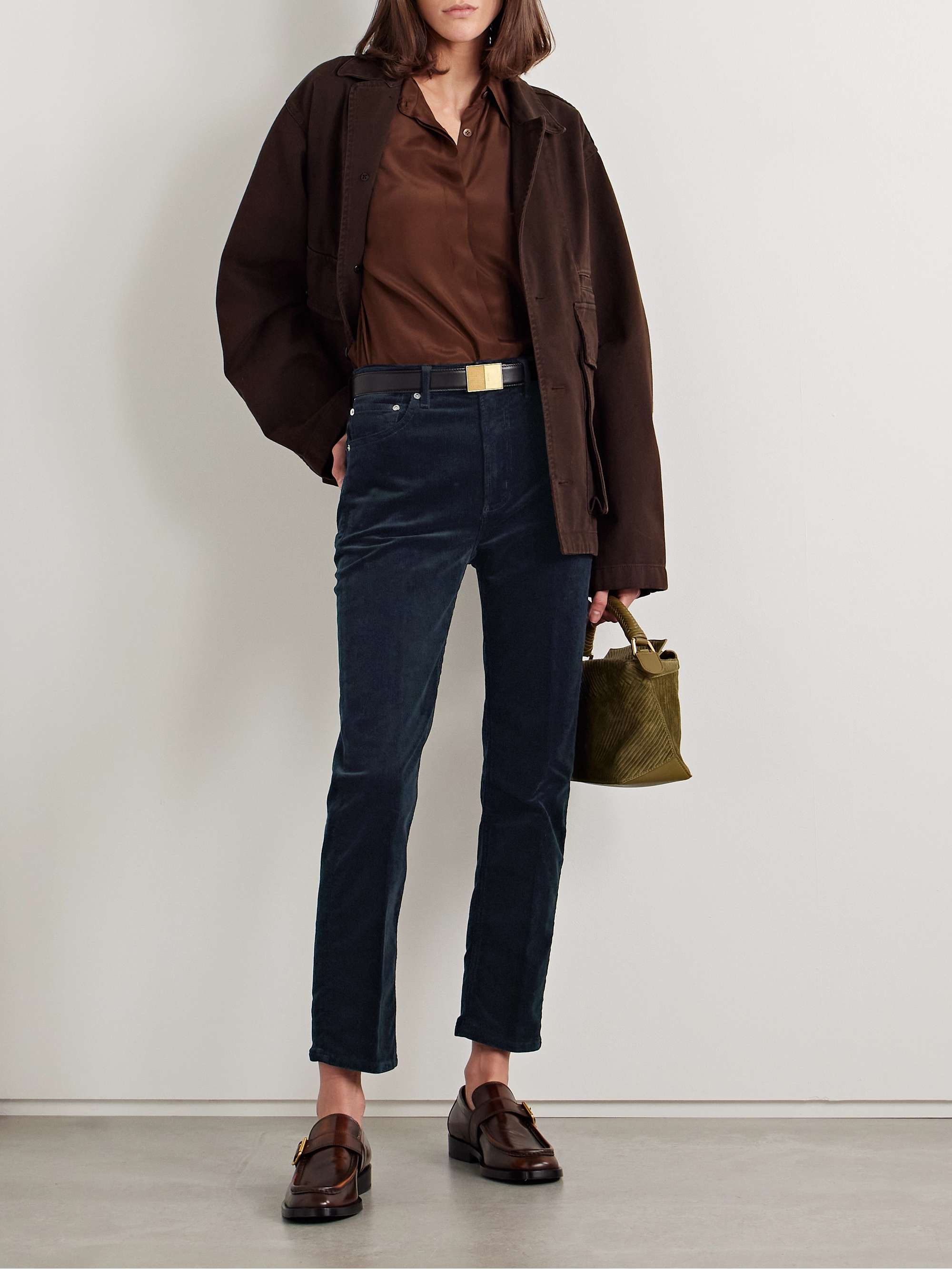 Zurie Ankle cotton-blend corduroy straight-leg pants view