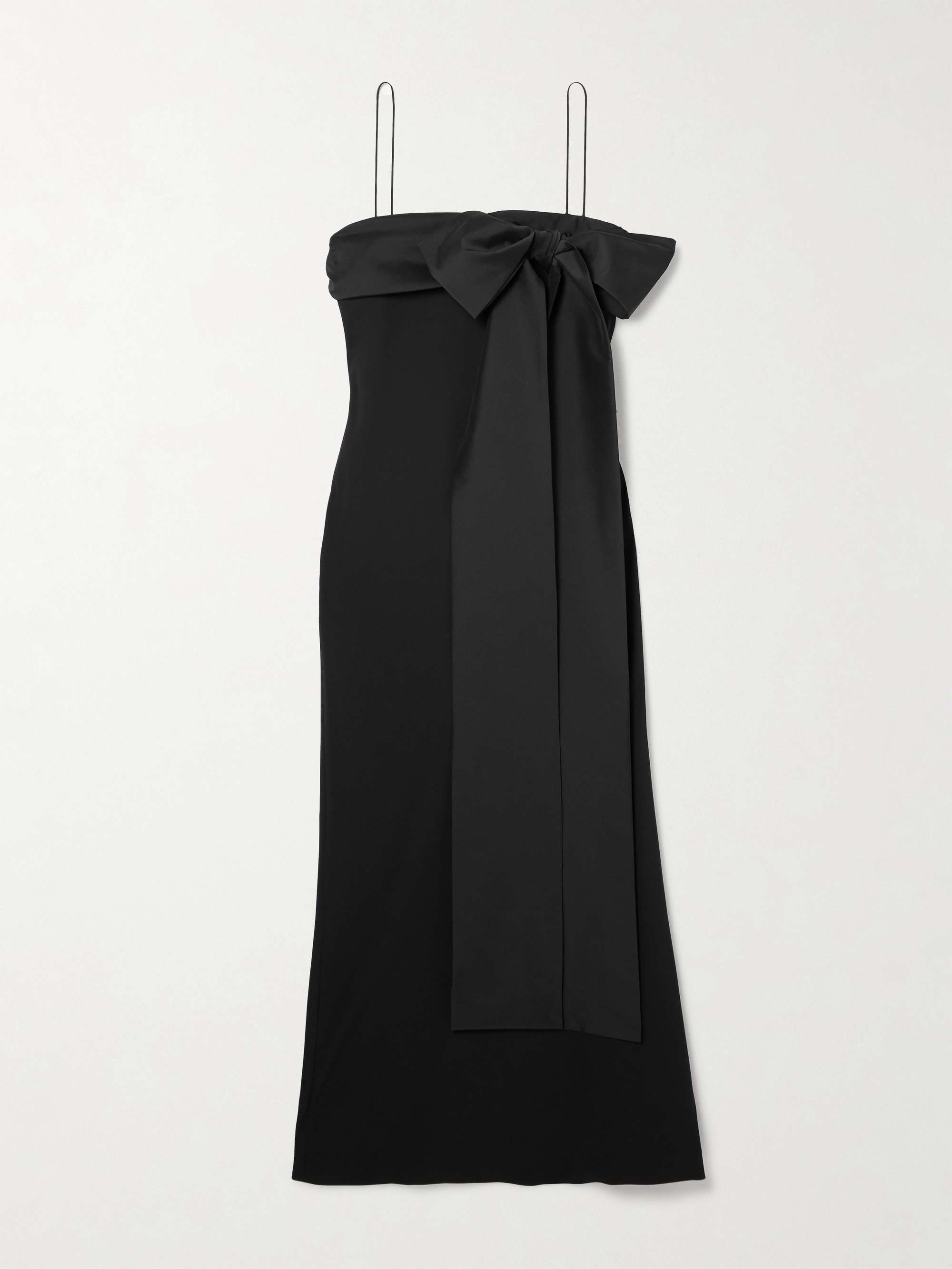 Bart bow-embellished taffeta-trimmed crepe de chine gown hero visual