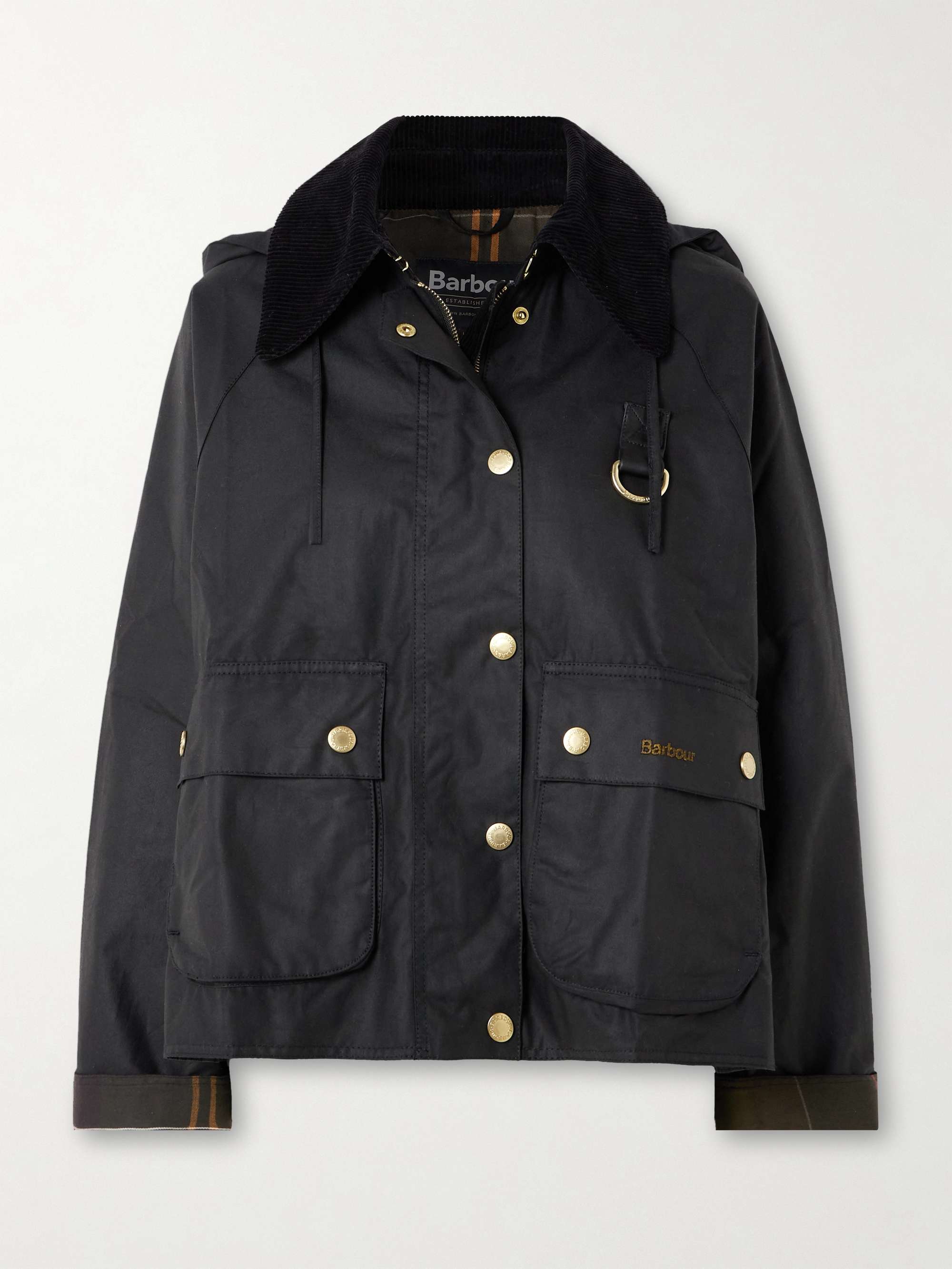 Reighton corduroy-trimmed waxed-cotton jacket hero visual