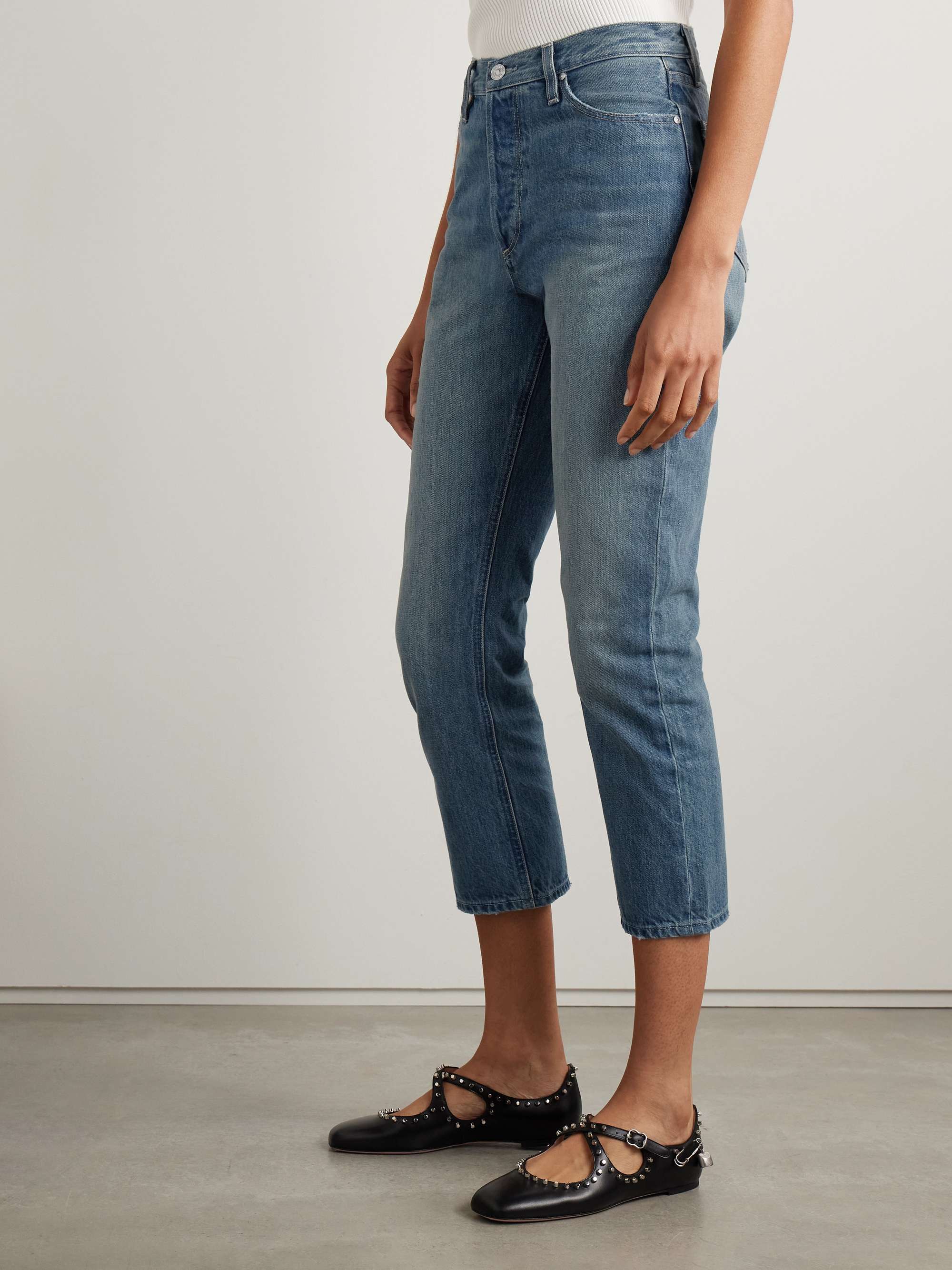 Billy cropped high-rise straight-leg jeans view