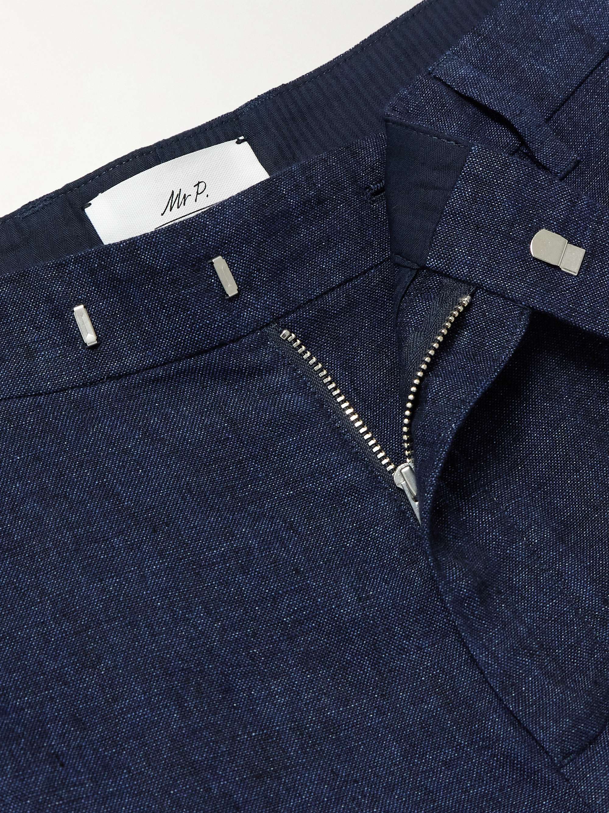 Straight-Leg Linen-Chambray Bermuda Shorts view