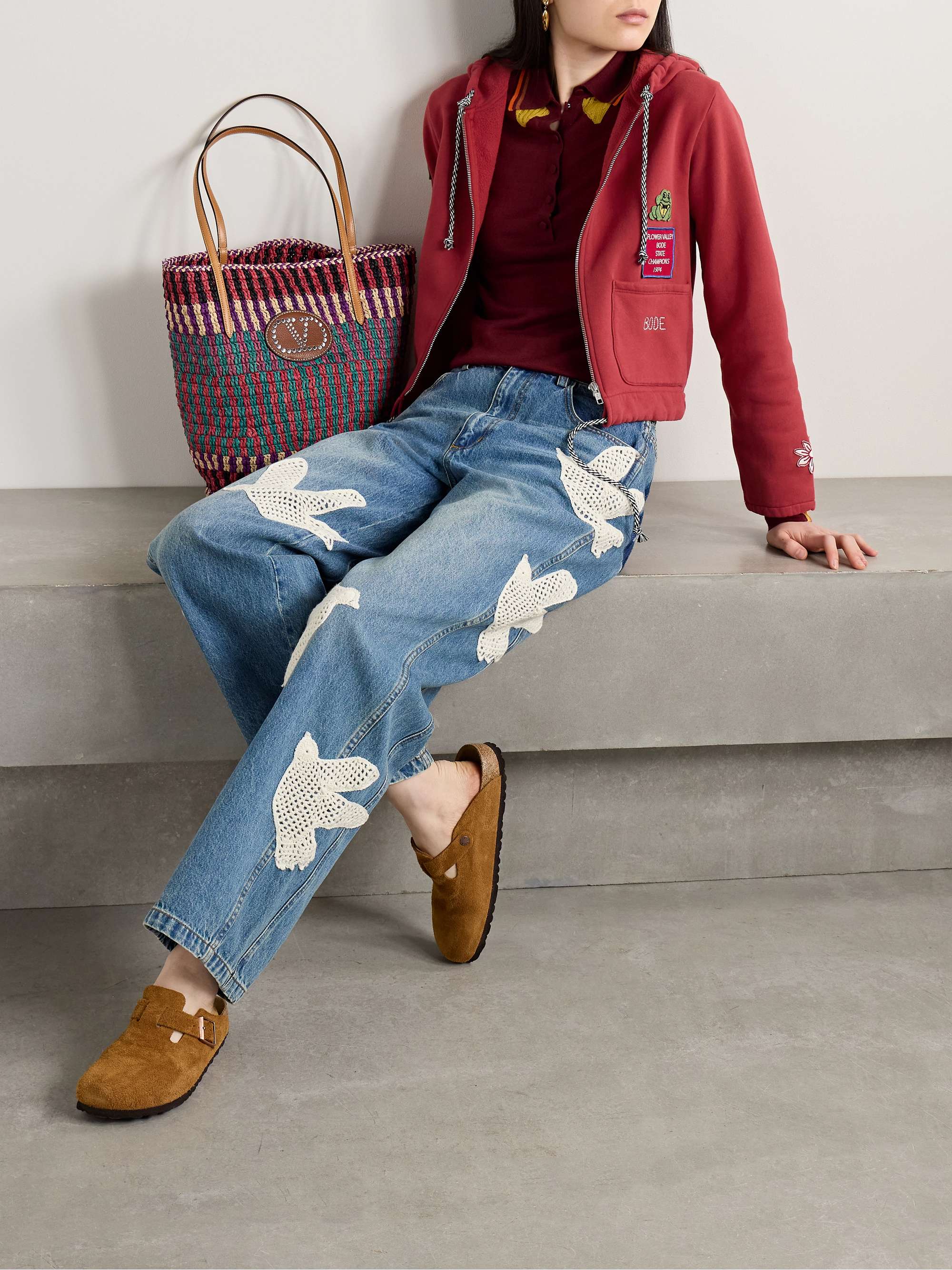 Camper appliquéd cotton-jersey hoodie view