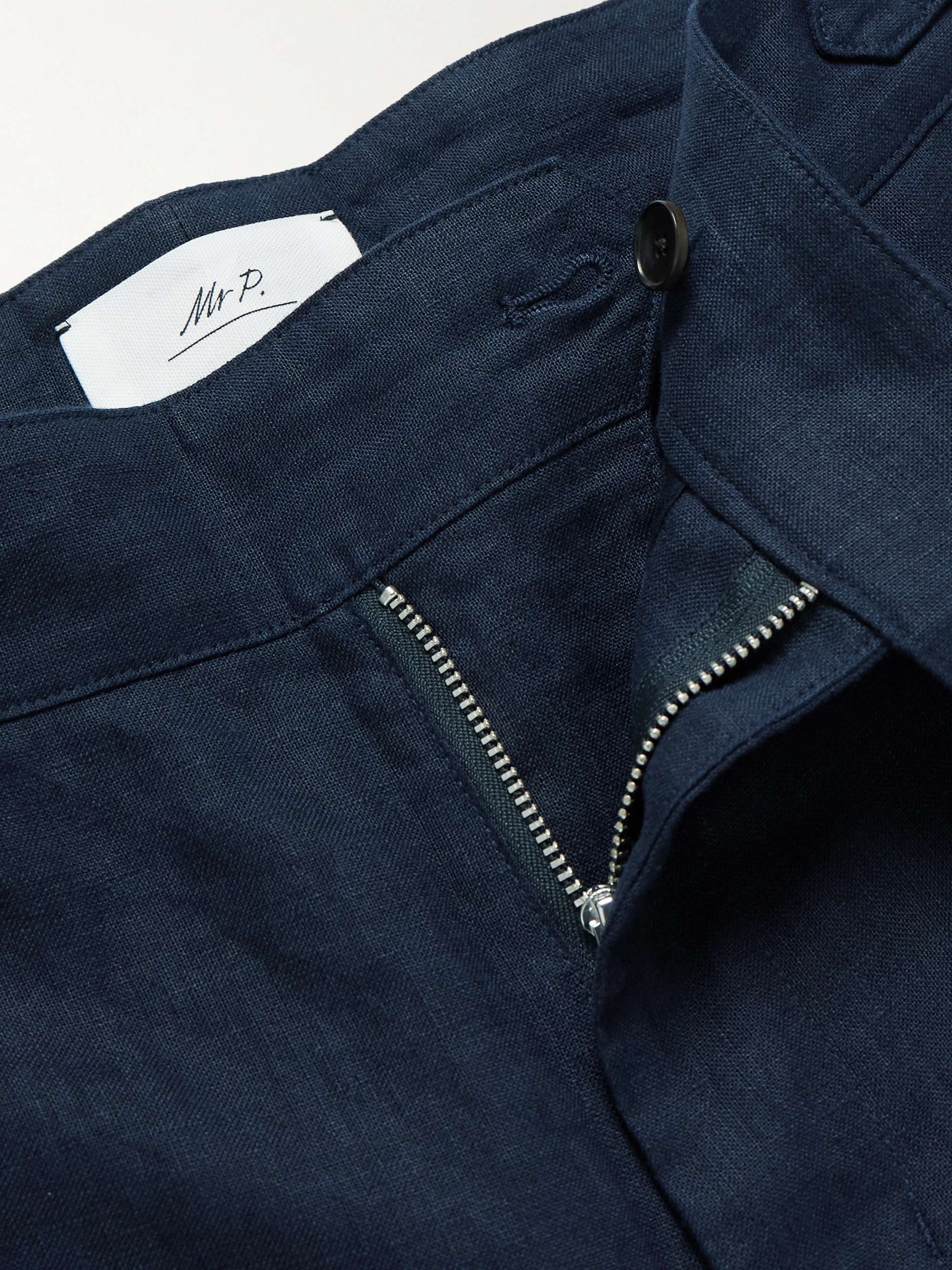 Steve Tapered Pleated Linen Trousers view