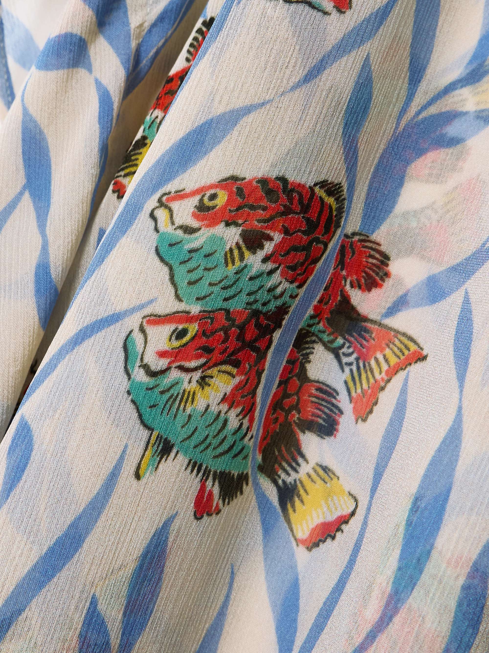 Swimmers asymmetric tie-detailed printed crepon maxi dress view
