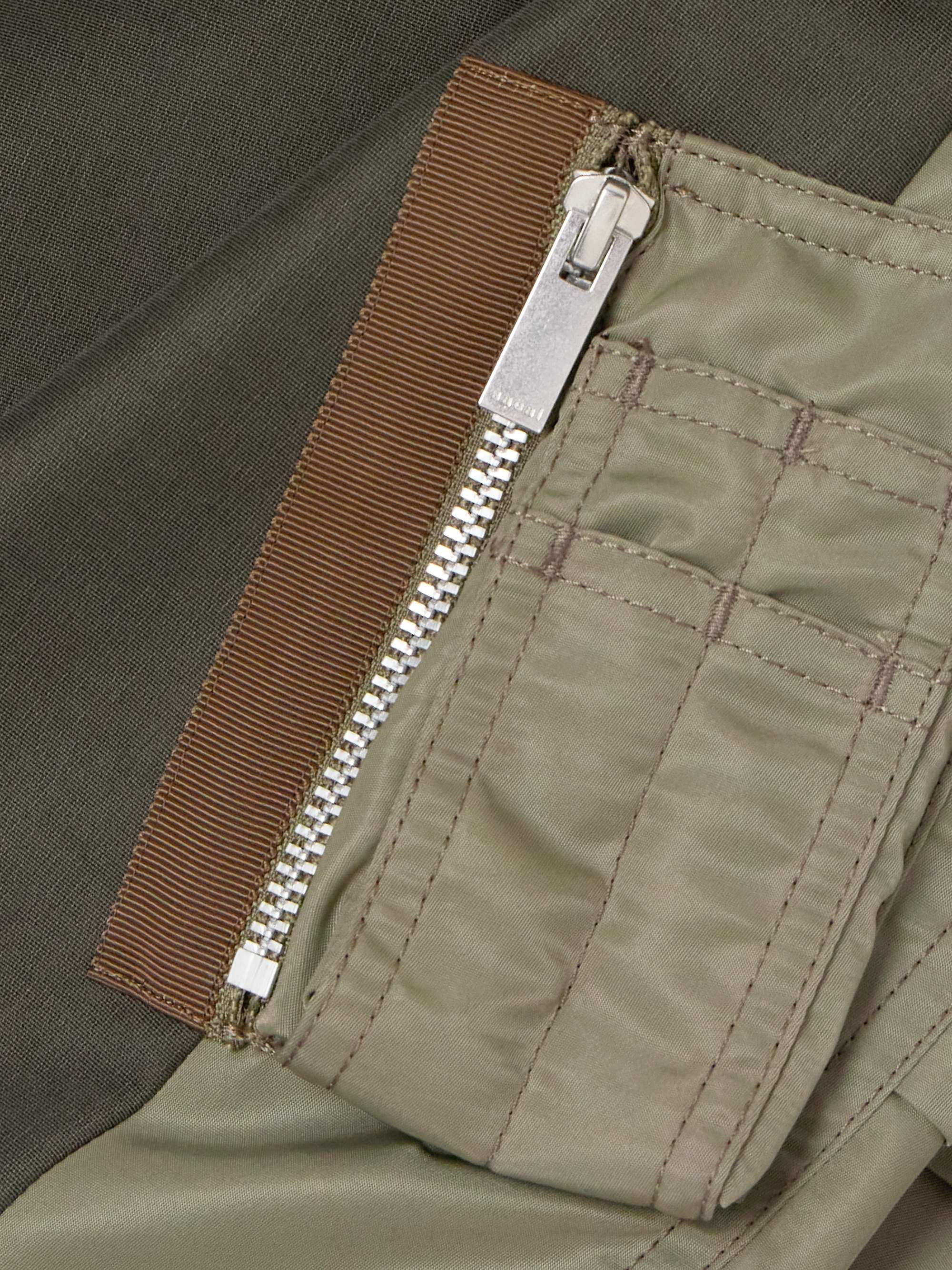 Velvet and satin-trimmed cotton-blend twill jacket view