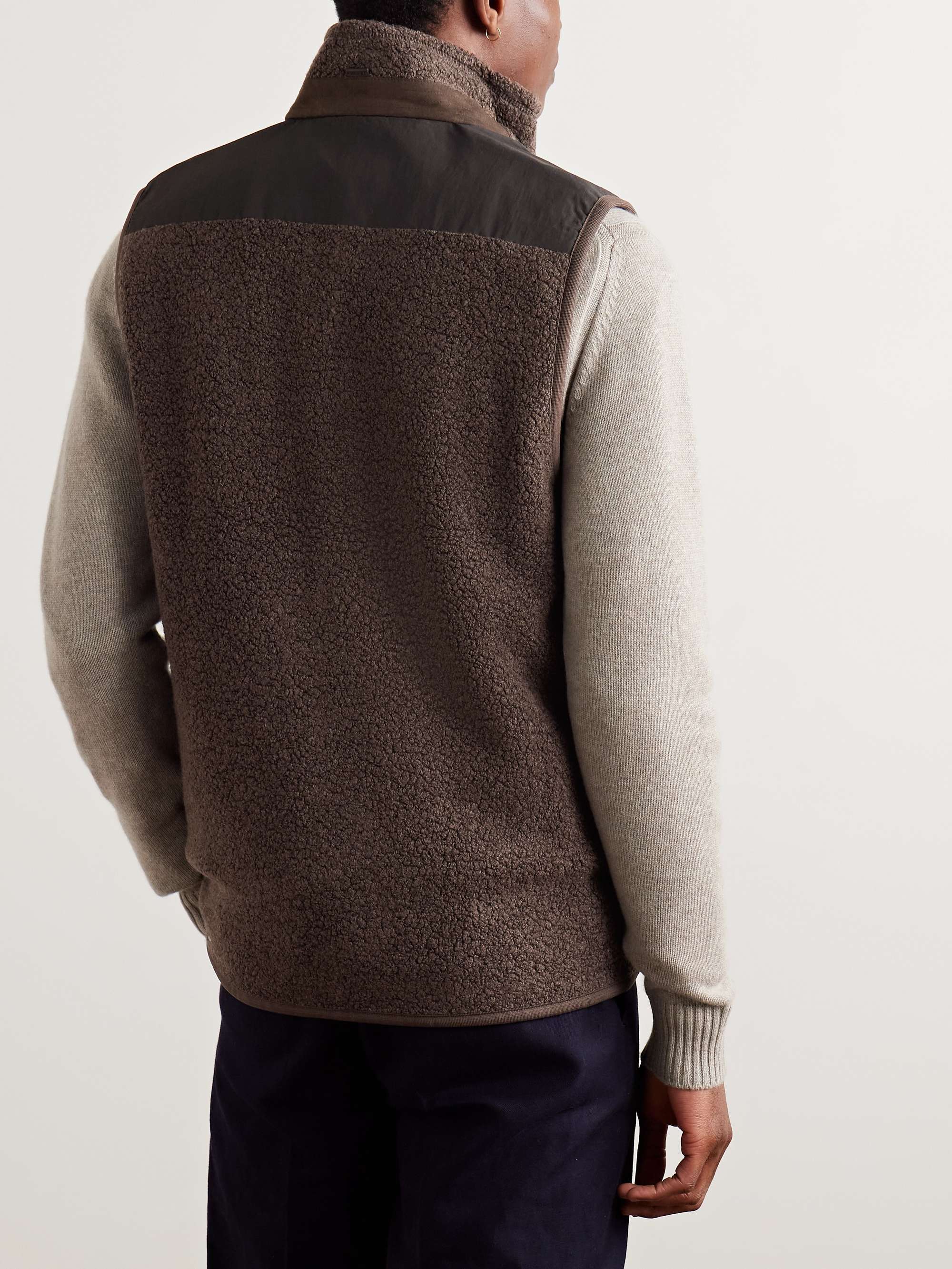 Shell-Trimmed Bouclé Gilet view