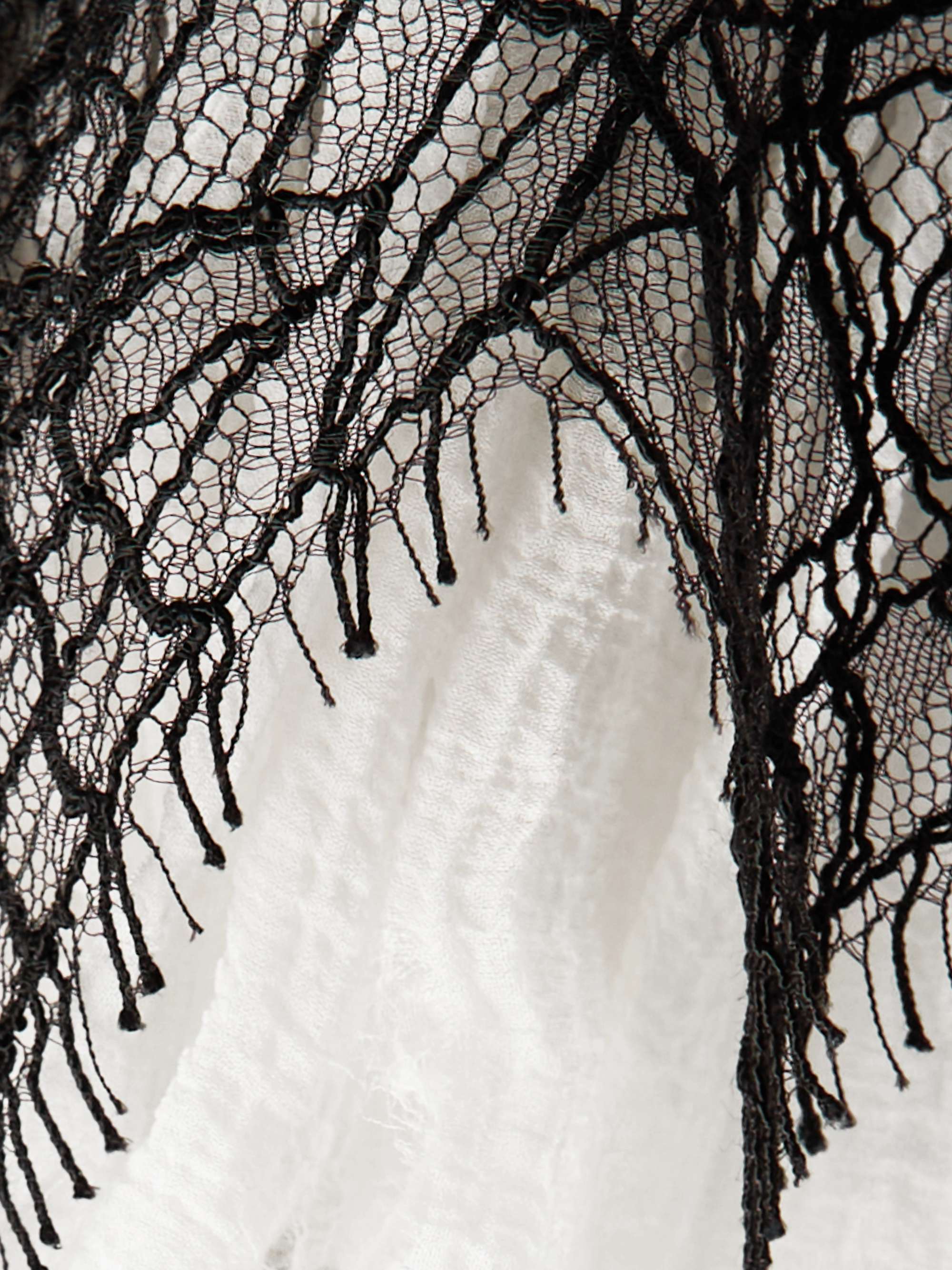 Crinkled-silk and lace-trimmed wool-gabardine jacket view
