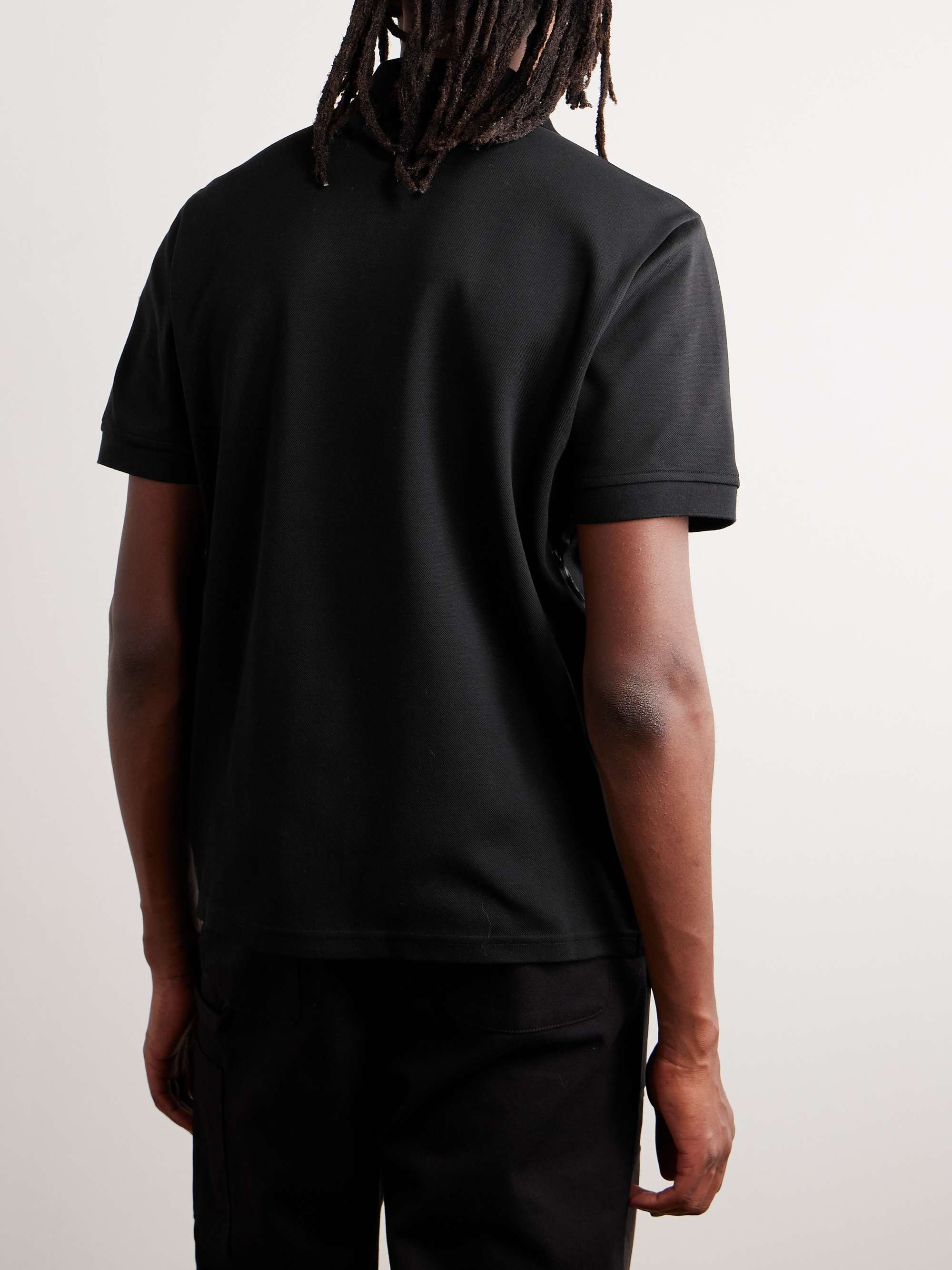 7 Moncler FRGMT Hiroshi Fujiwara Logo-Appliquéd Satin-Trimmed Cotton-Jersey Polo Shirt view