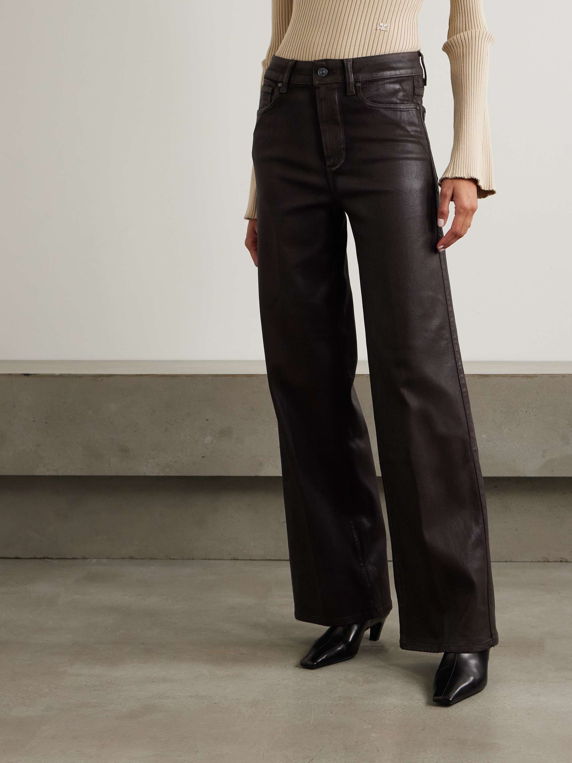 Sasha waxed-twill wide-leg pants view