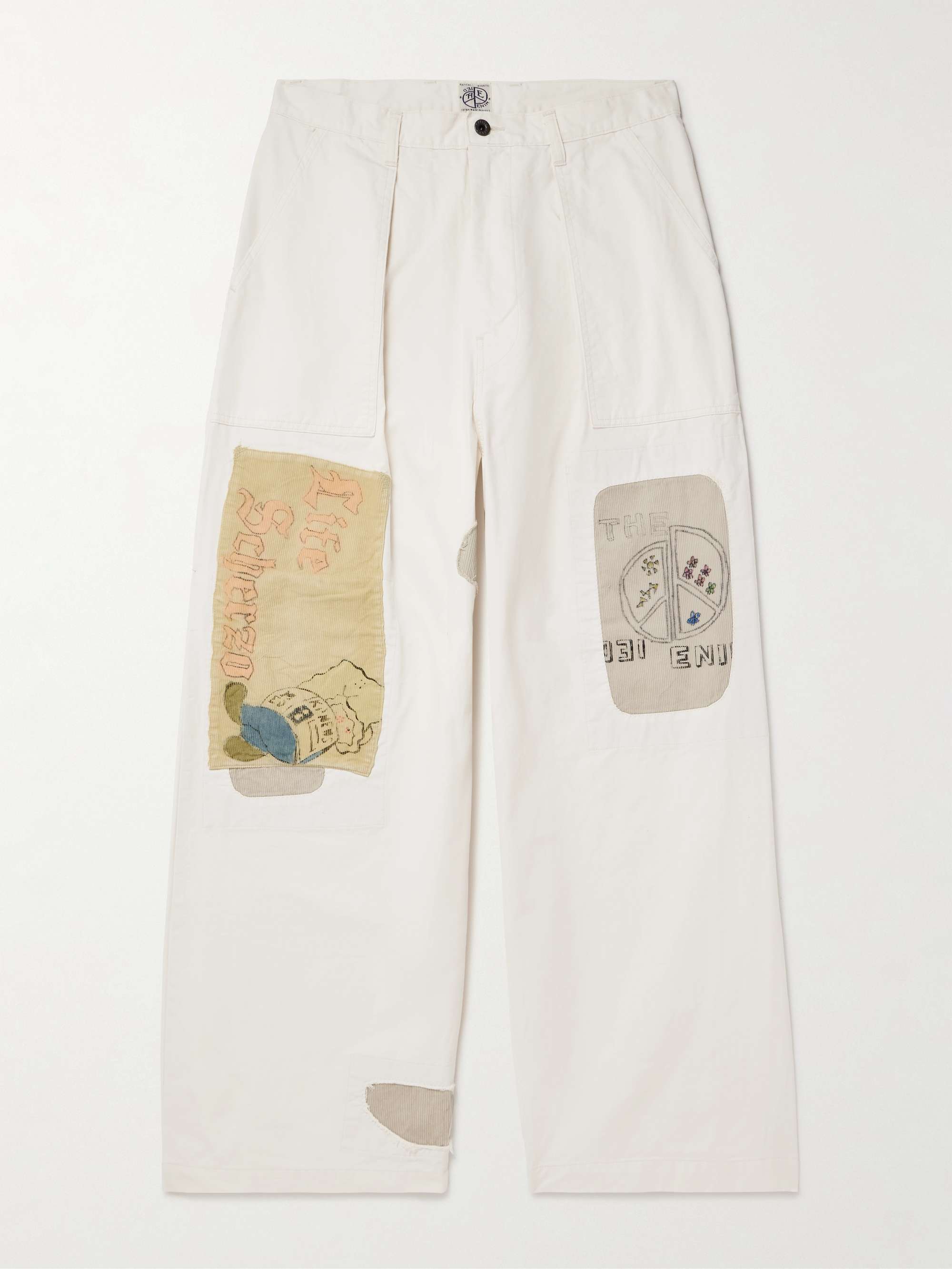 Fatigue Wide-Leg Patchwork Cotton-Twill Trousers hero visual