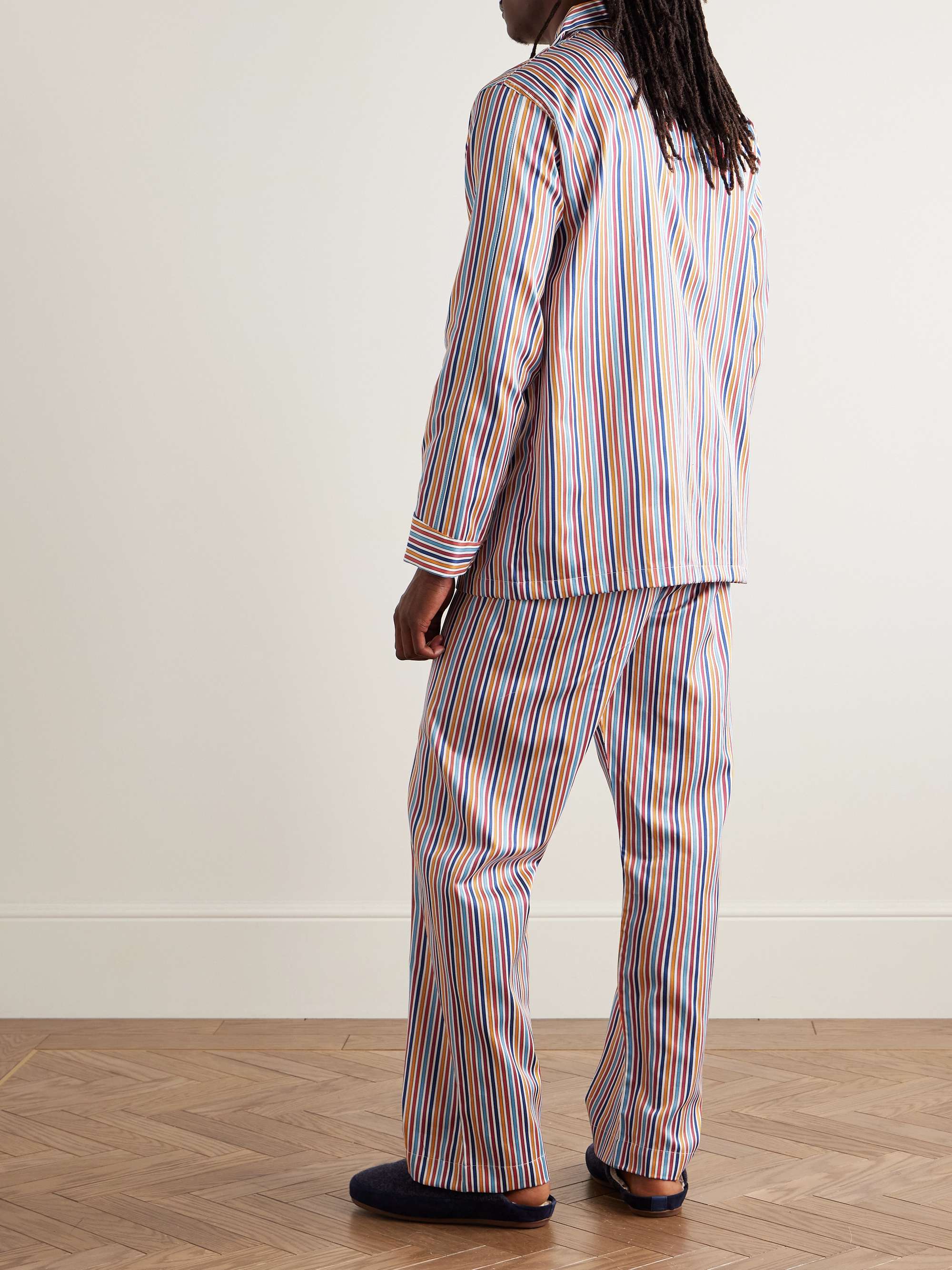 Wellington Striped Cotton-Poplin Pyjama Set view