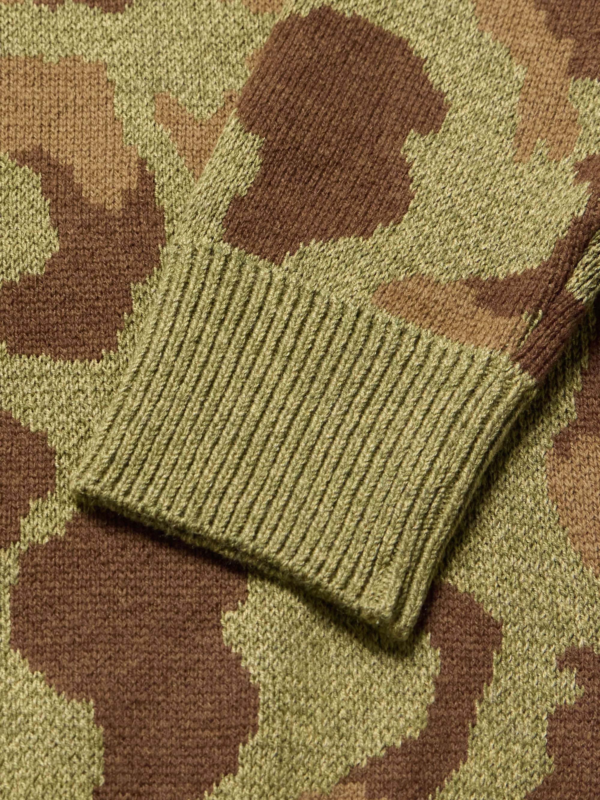 Camouflage-Print Jacquard-Knit Sweater view