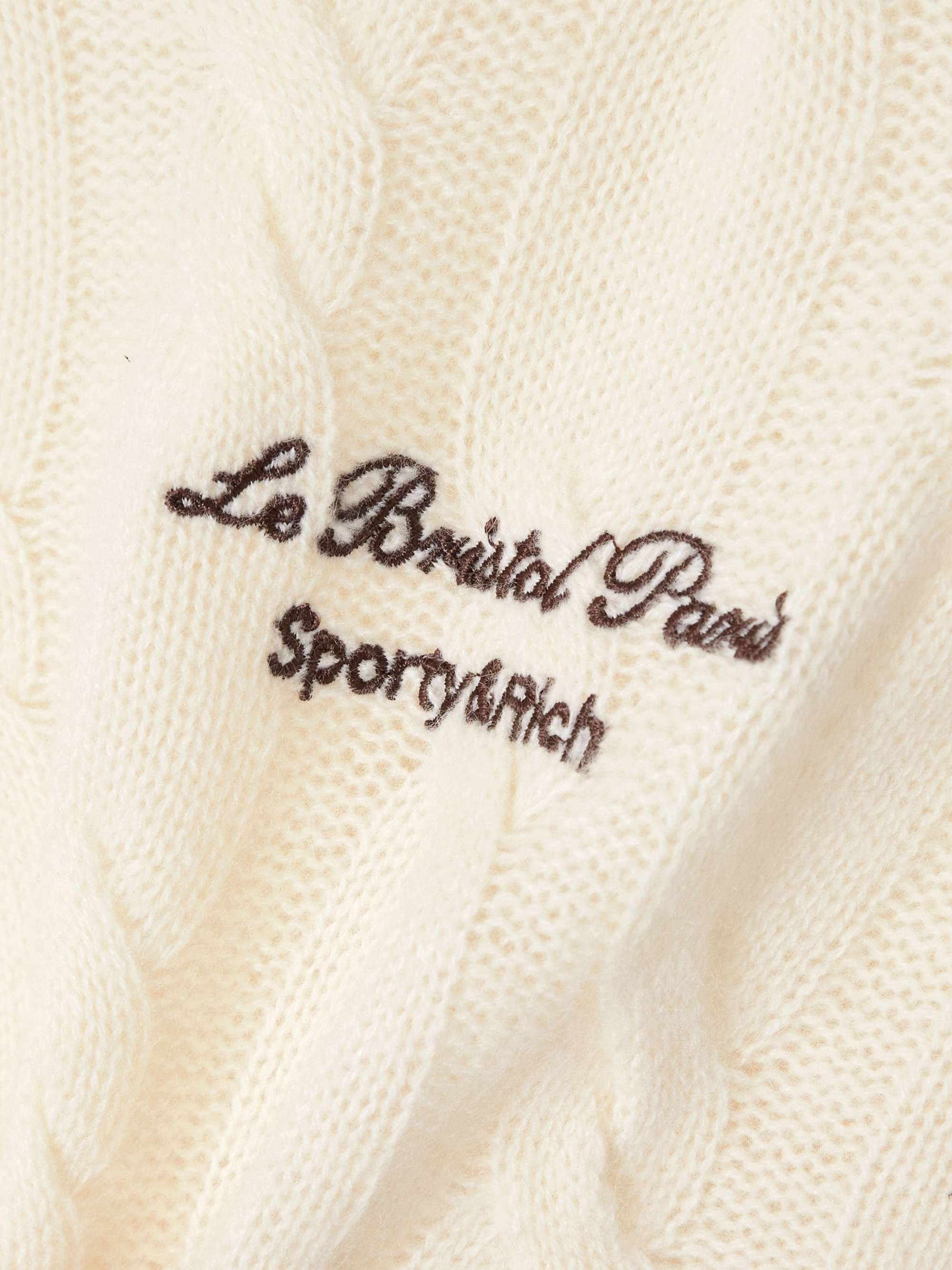 + Le Bristol Paris Faubourg cable-knit cashmere and wool-blend track pants view