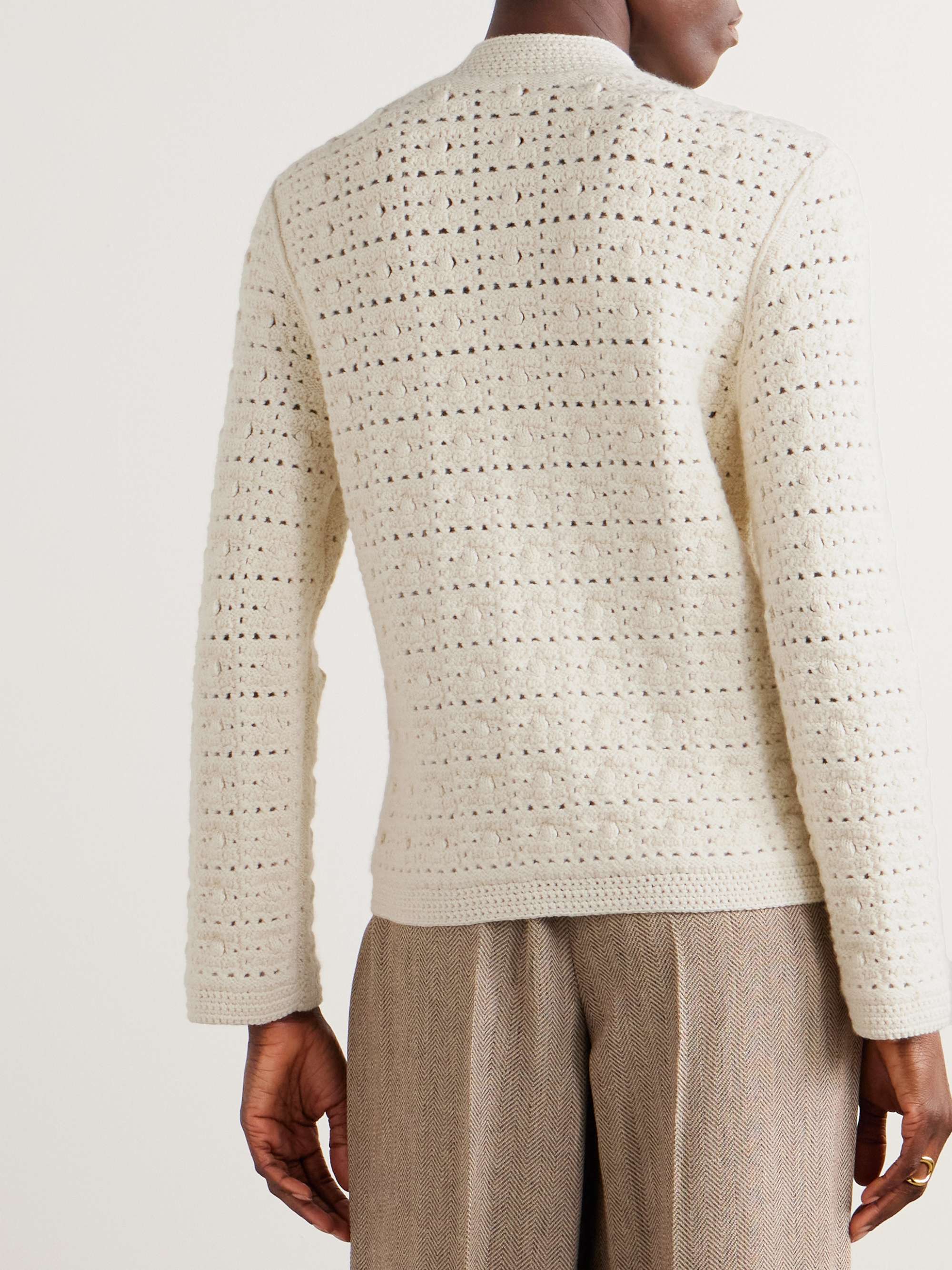 Arola crocheted cashmere-blend cardigan view