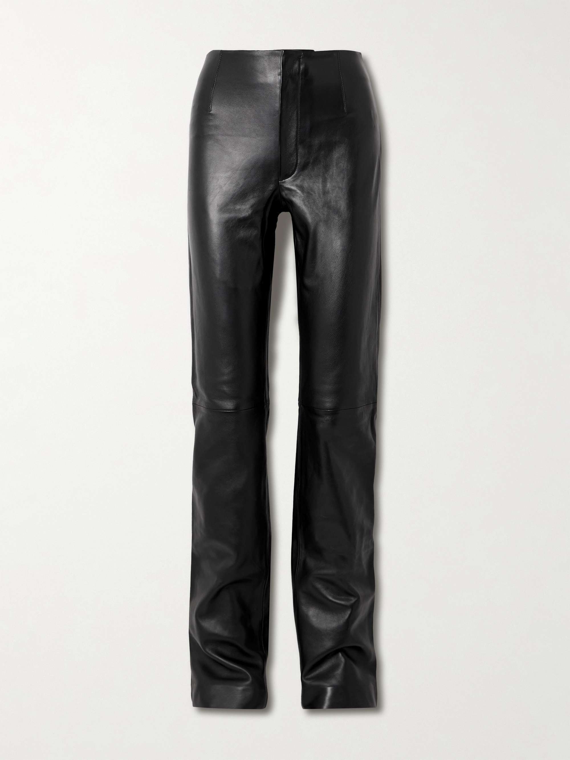 Ziggy darted leather straight-leg pants hero visual