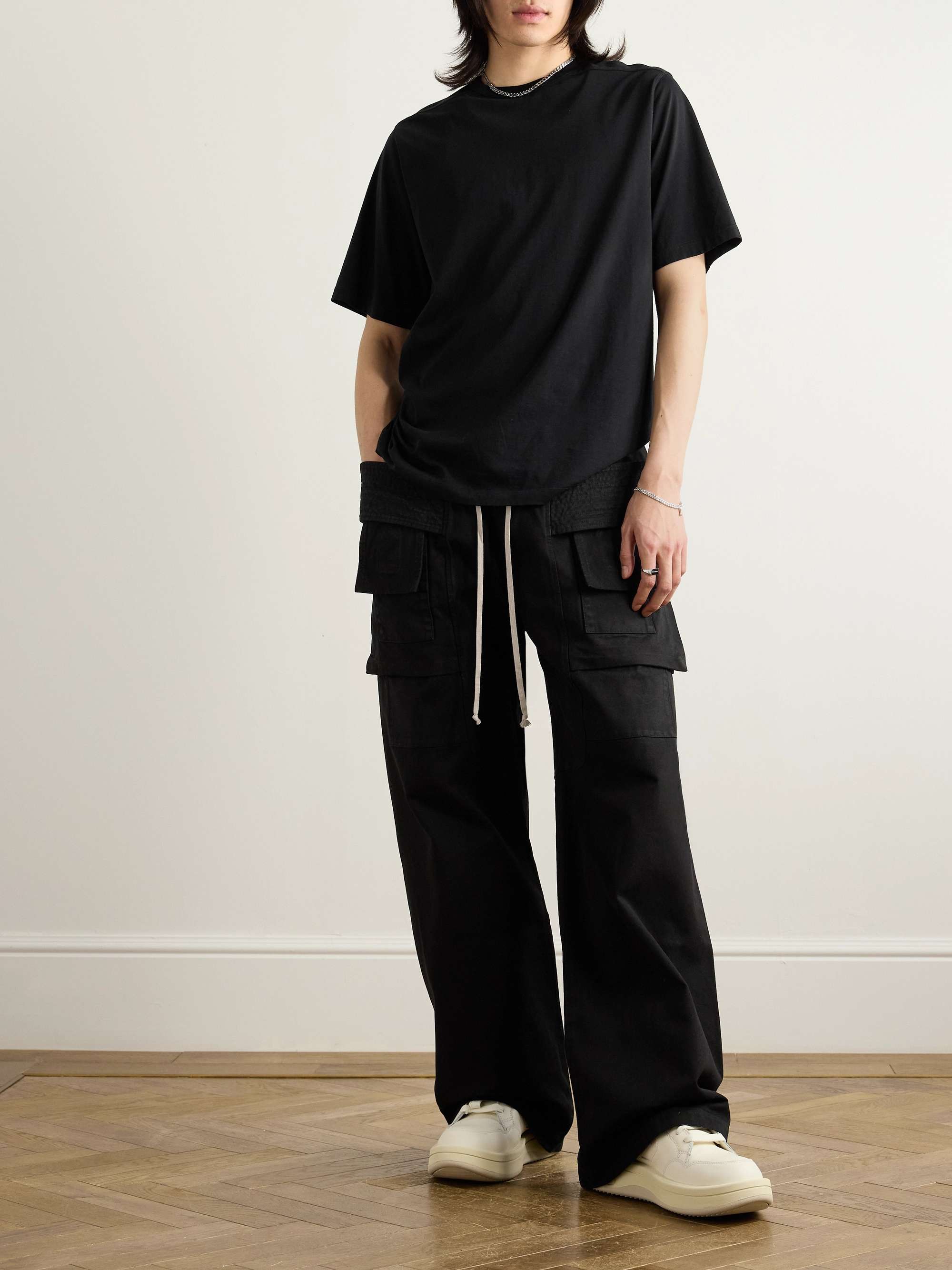 Creatch Wide-Leg Cotton-Blend Canvas Drawstring Cargo Trousers view