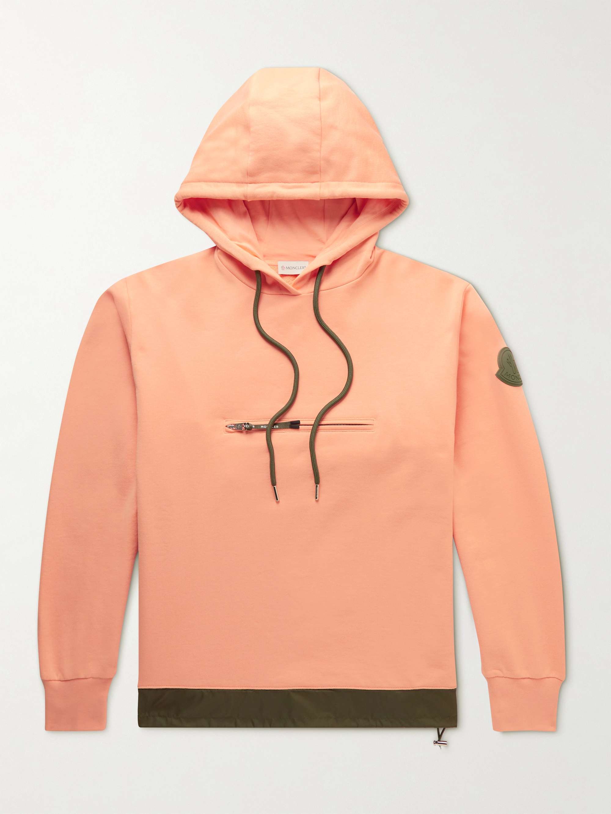 Logo-Appliquéd Shell-Trimmed Cotton-Jersey Hoodie hero visual
