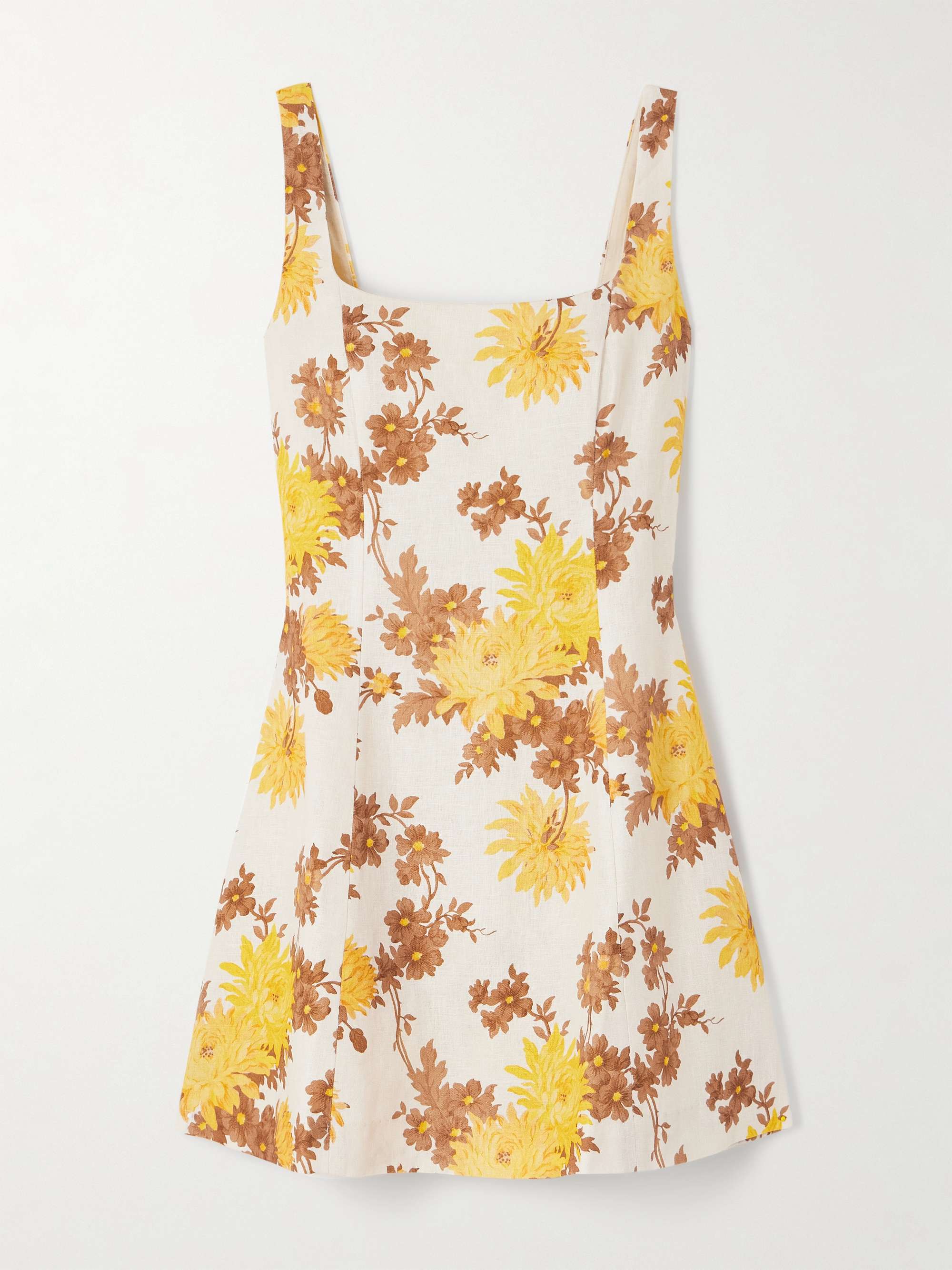 Felice shirred floral-print linen mini dress hero visual