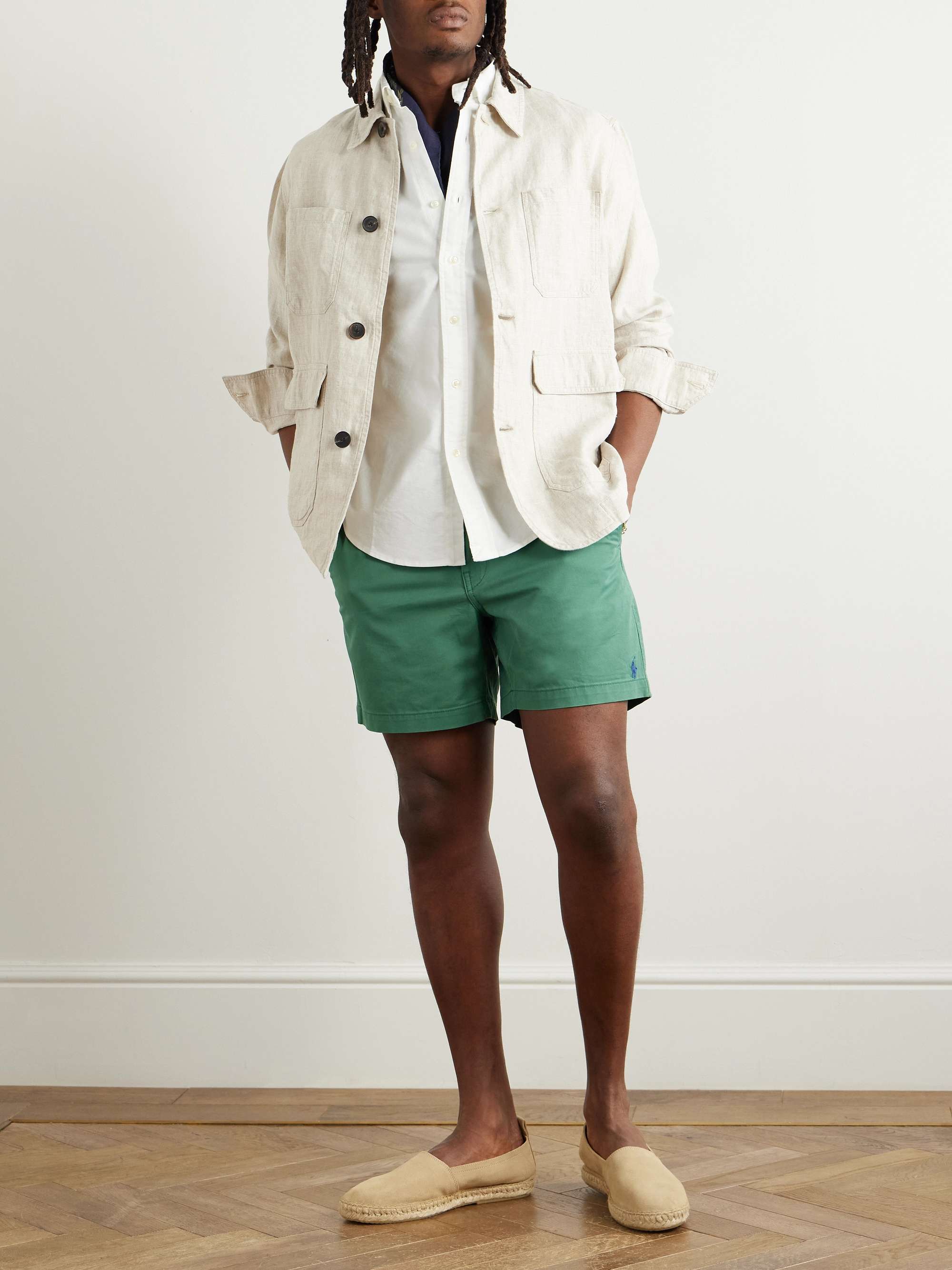 Slim-Fit Cotton-Blend Twill Shorts view