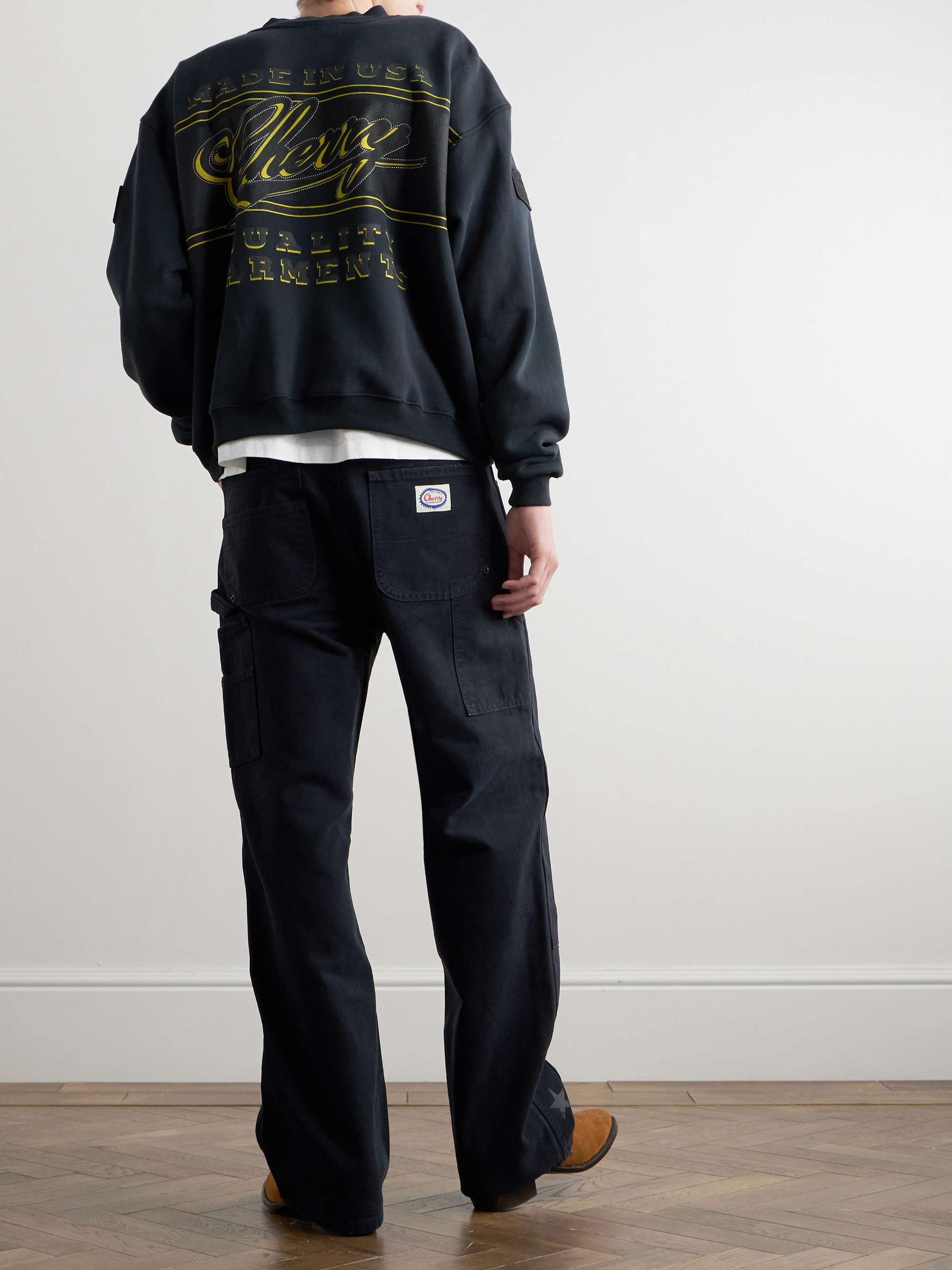 + Oracle Red Bull Racing Logo-Print Appliquéd Cotton-Jersey Sweatshirt view