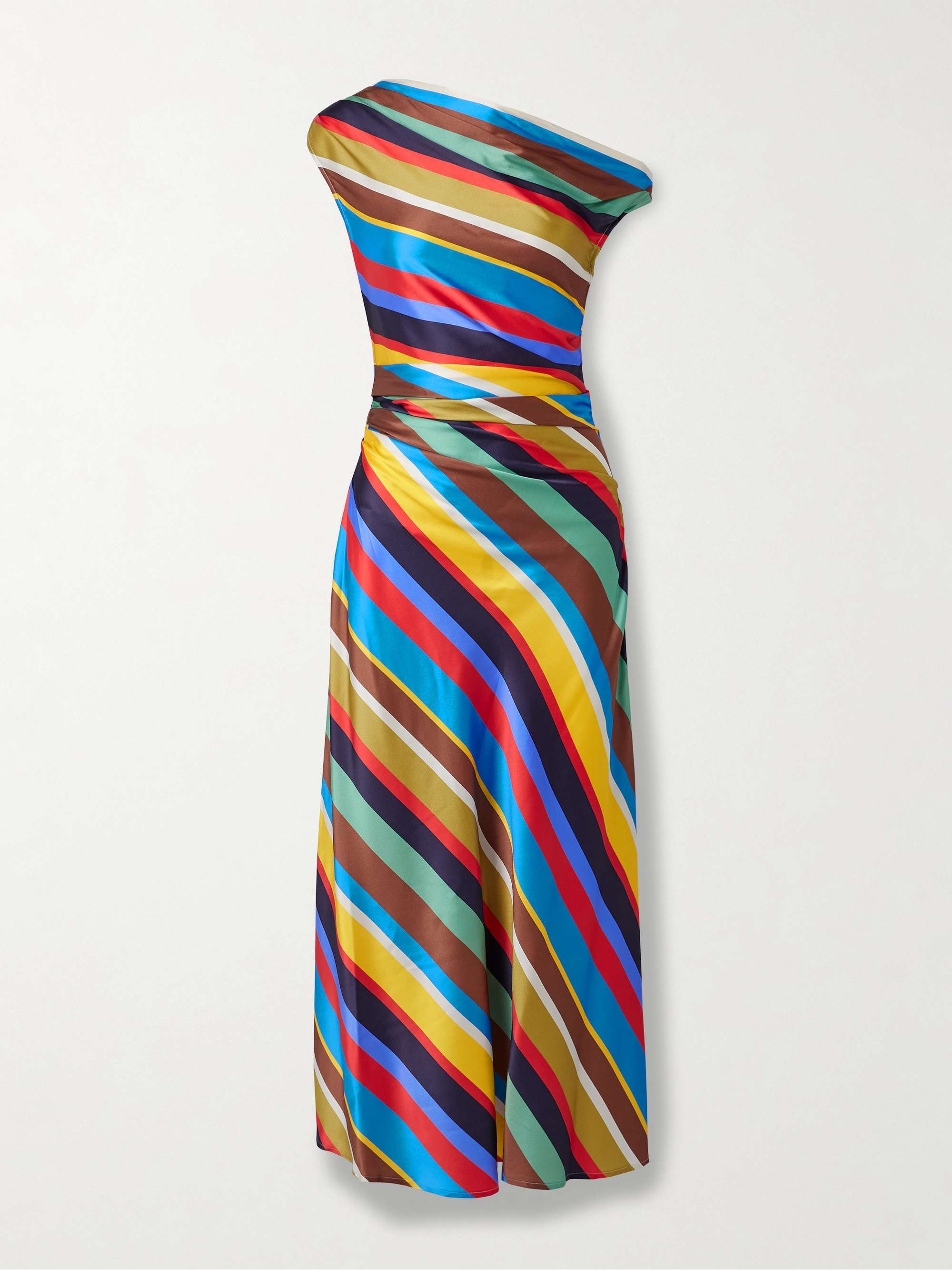 Phare draped striped silk-blend midi dress hero visual