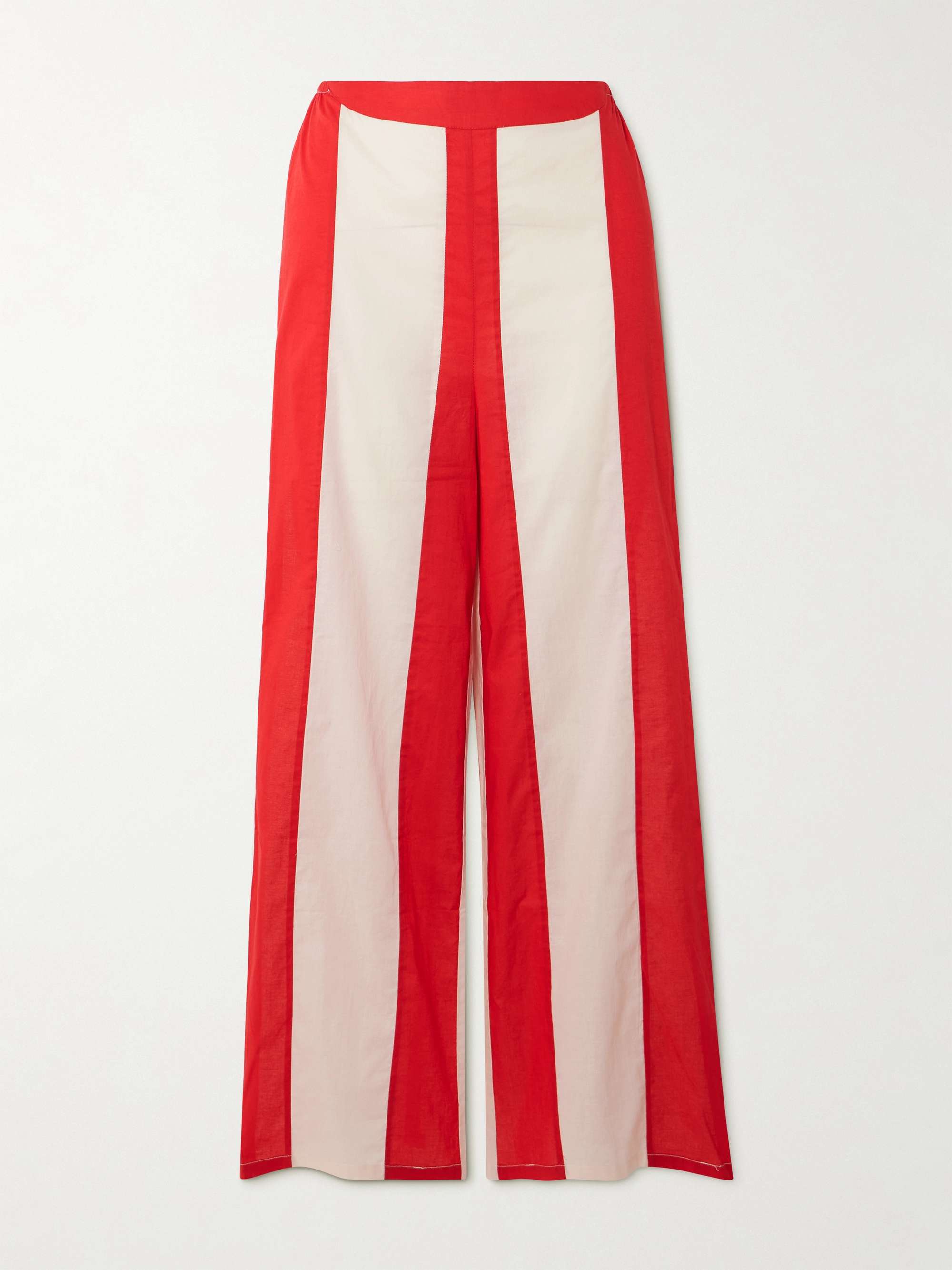 Liberty striped cotton straight-leg pants hero visual