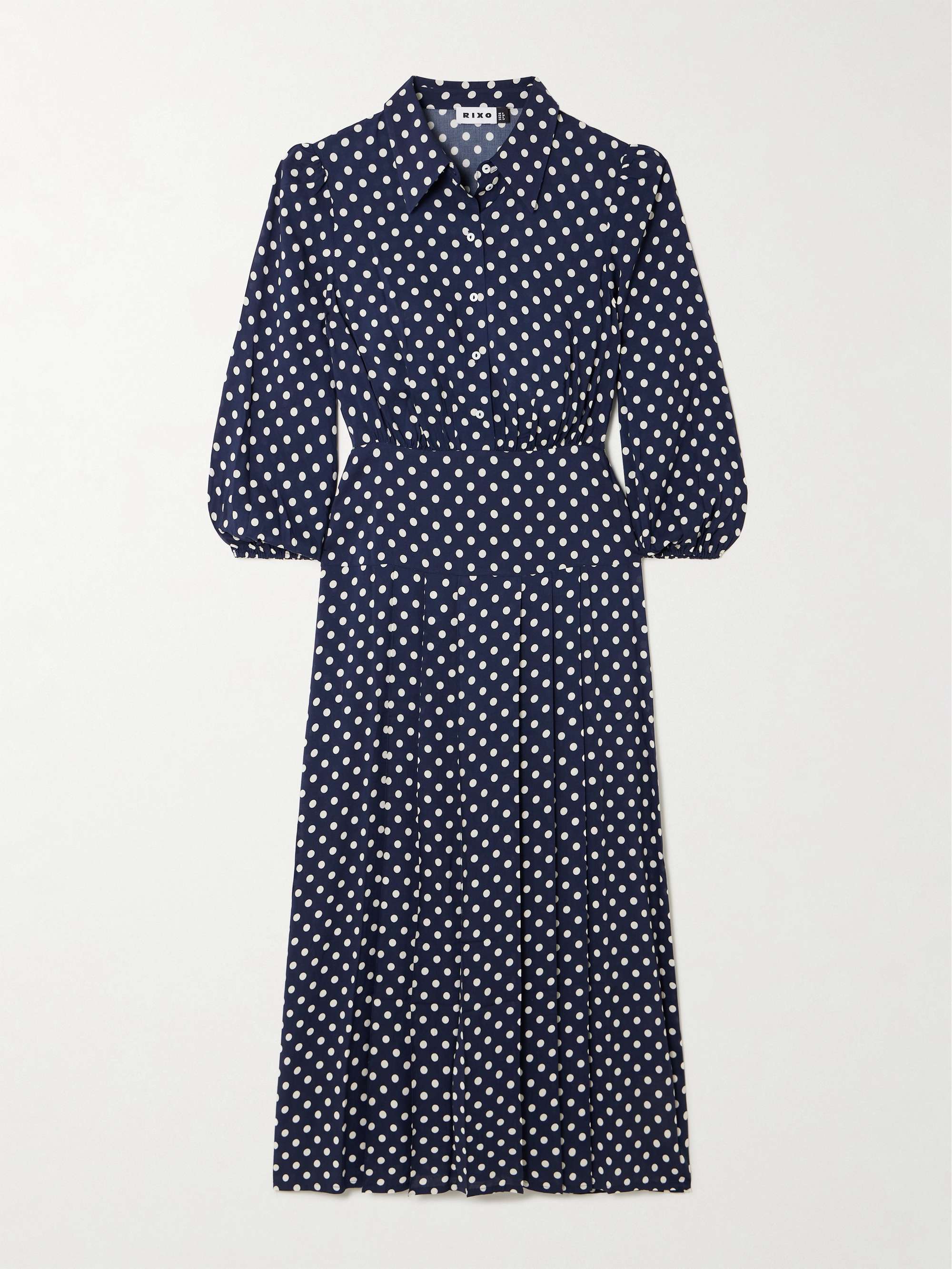 Polka-dot crepe de chine midi shirt dress hero visual