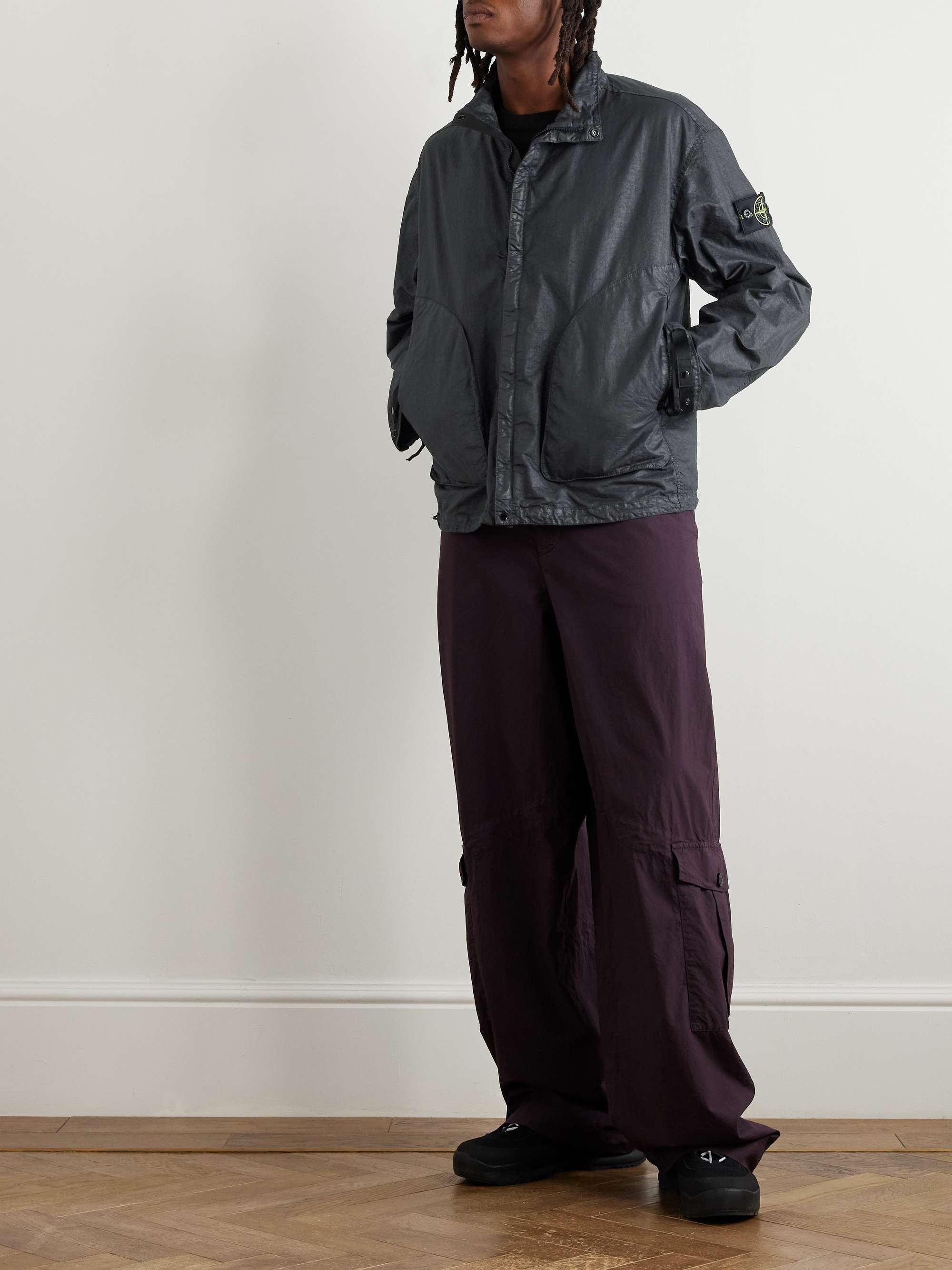 Logo-Appliquéd Garment-Dyed Panama-TC Jacket view