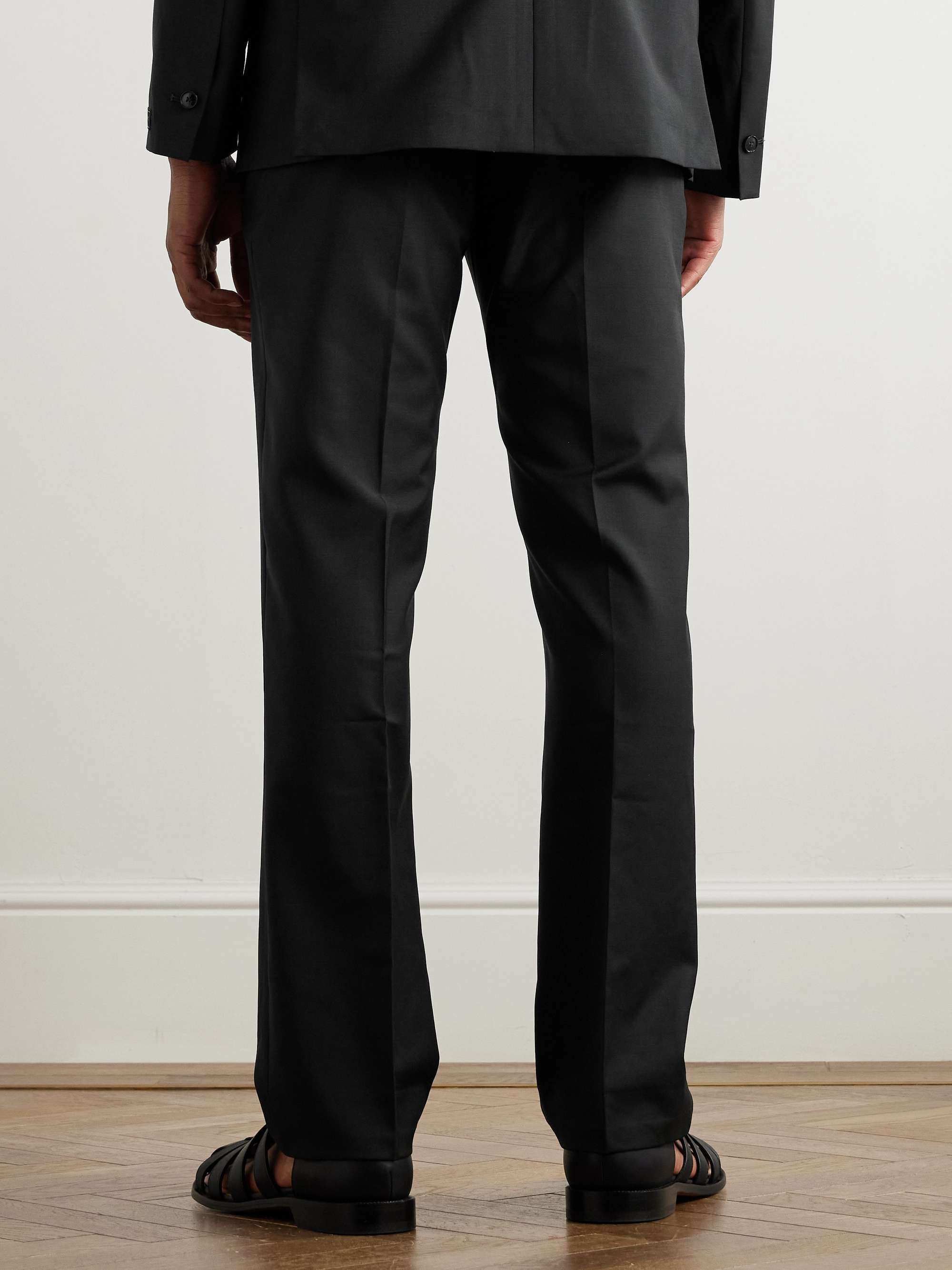 Straight-Leg Pleated Virgin Wool and Mohair-Blend Suit Trousers view
