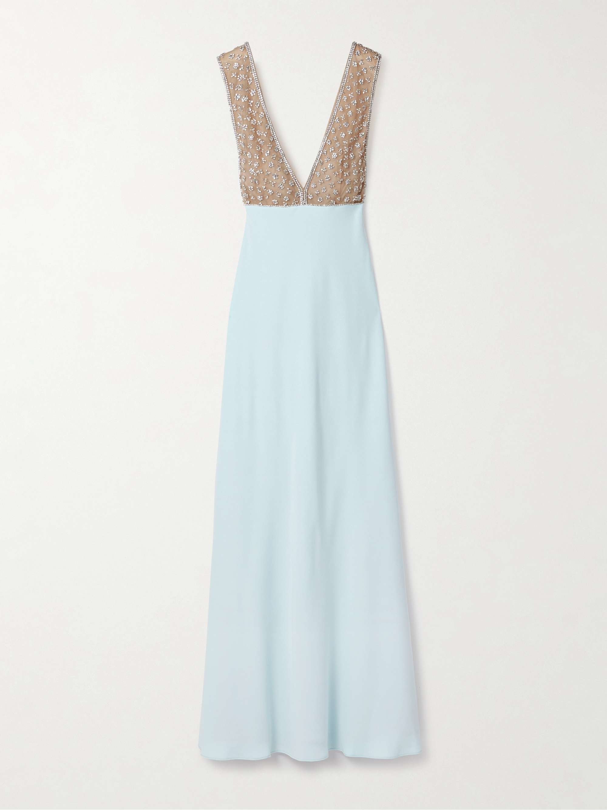 Dania crystal-embellished tulle-trimmed crepe gown hero visual