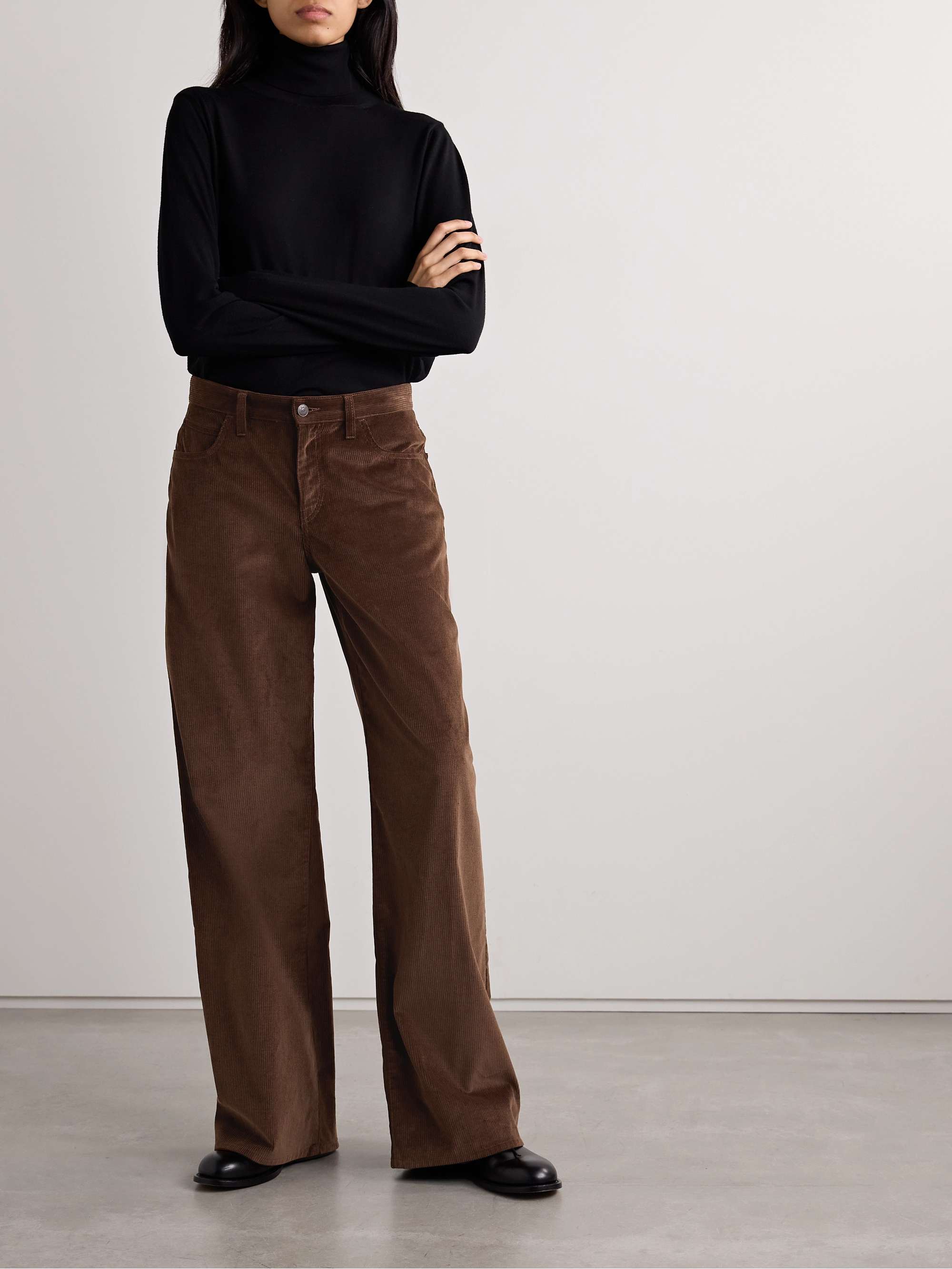Eglitta cotton and cashmere-blend corduroy wide-leg pants view