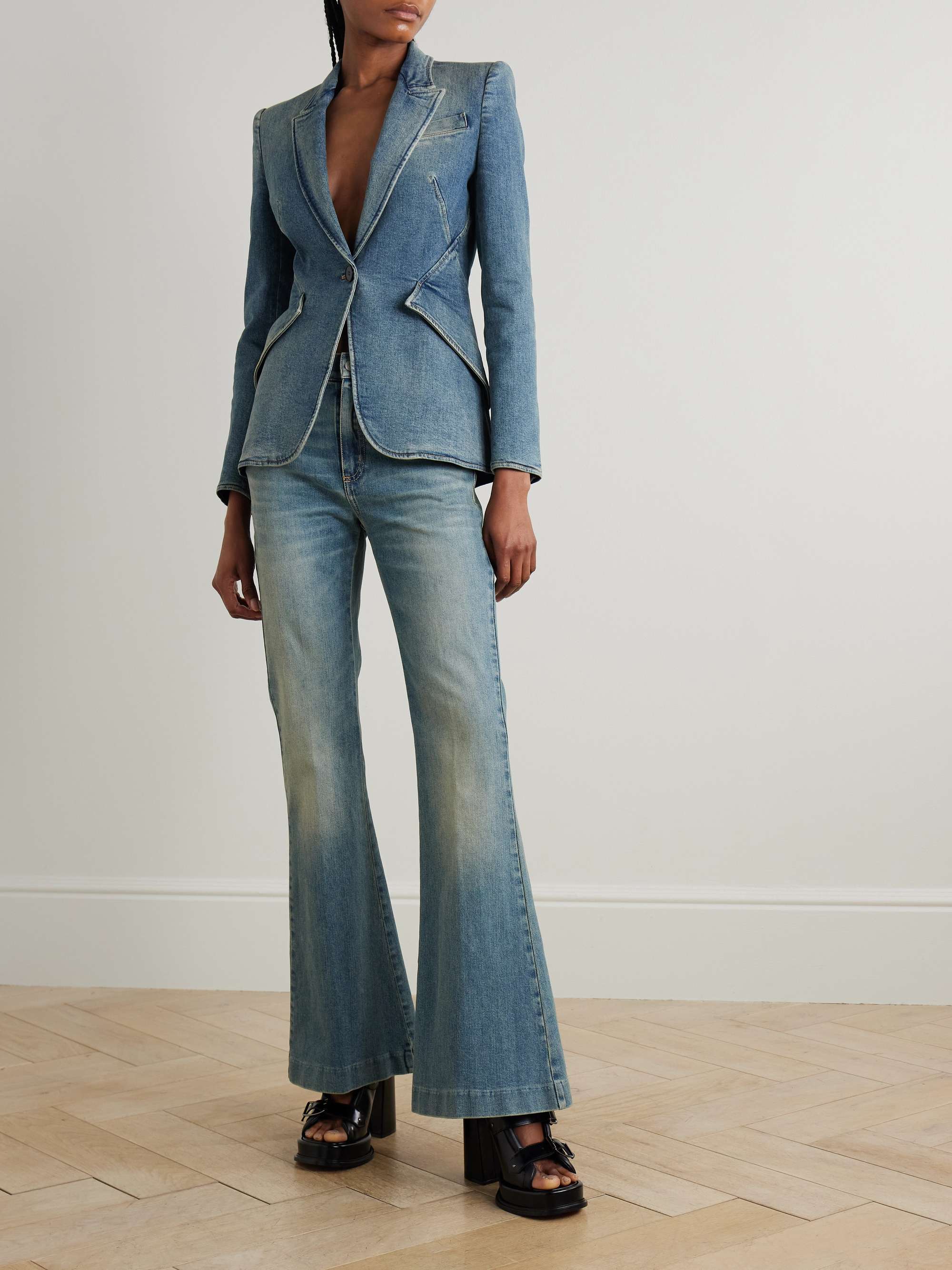 High-rise boot-cut jeans view