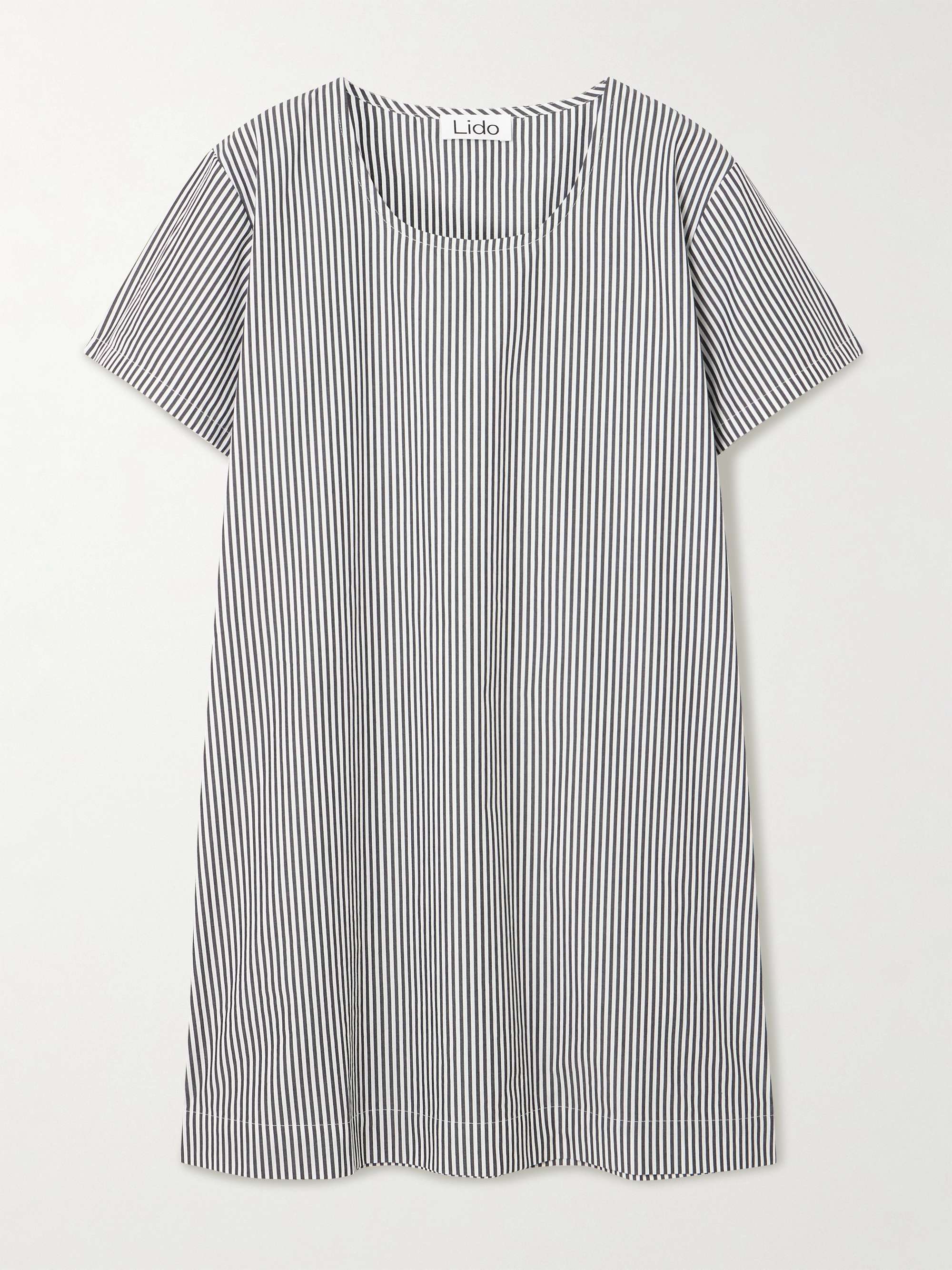 Striped cotton-poplin mini dress hero visual