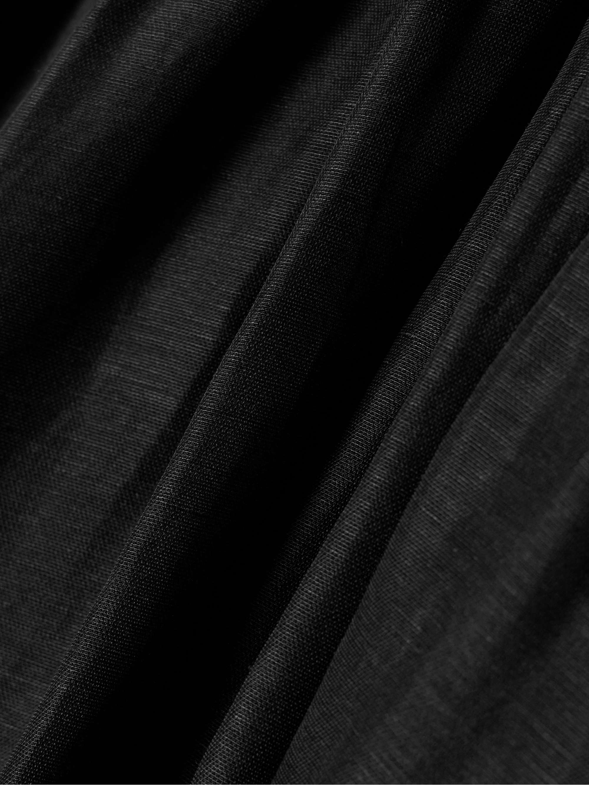 Illustration pleated linen and silk-blend midi dress view