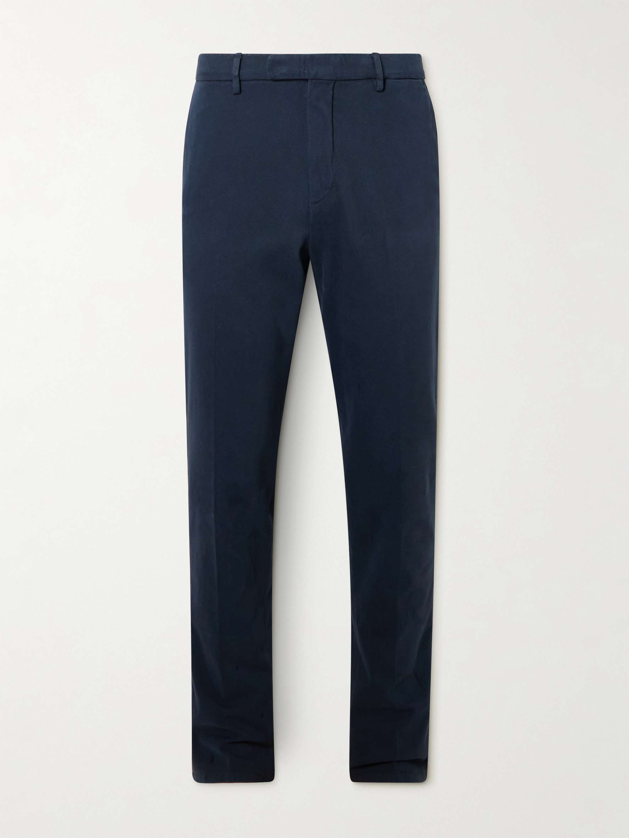 Straight-Leg Cotton-Blend Twill Trousers hero visual