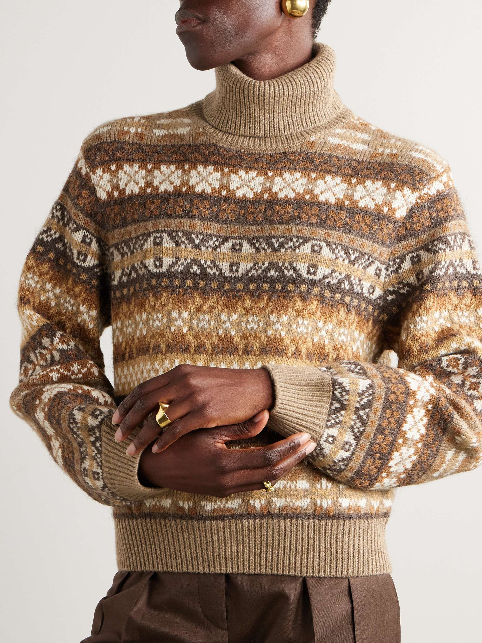 Scopello striped cashmere, alpaca and wool-blend jacquard turtleneck sweater view
