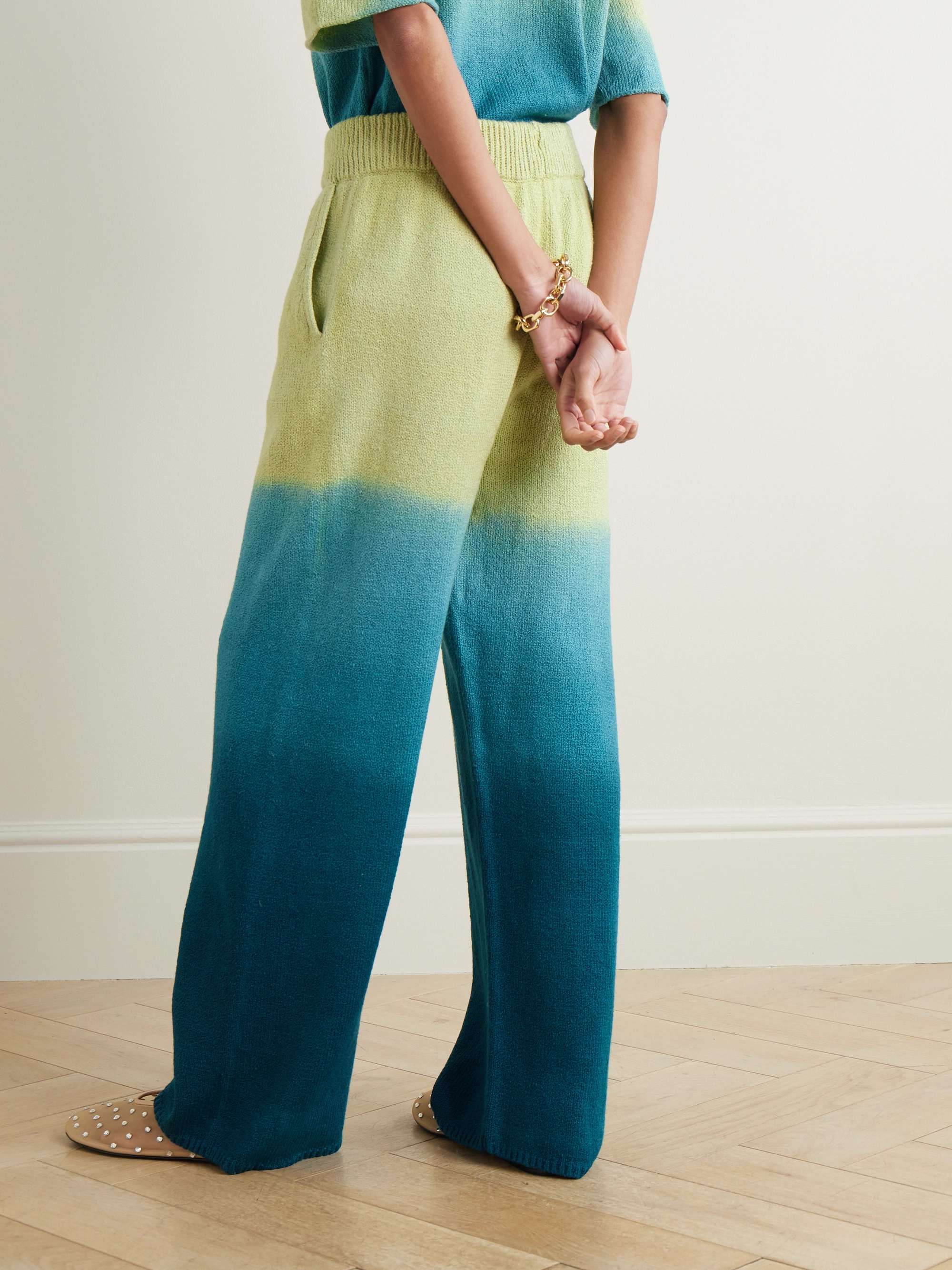 Nora Lite tie-dyed cotton wide-leg pants view
