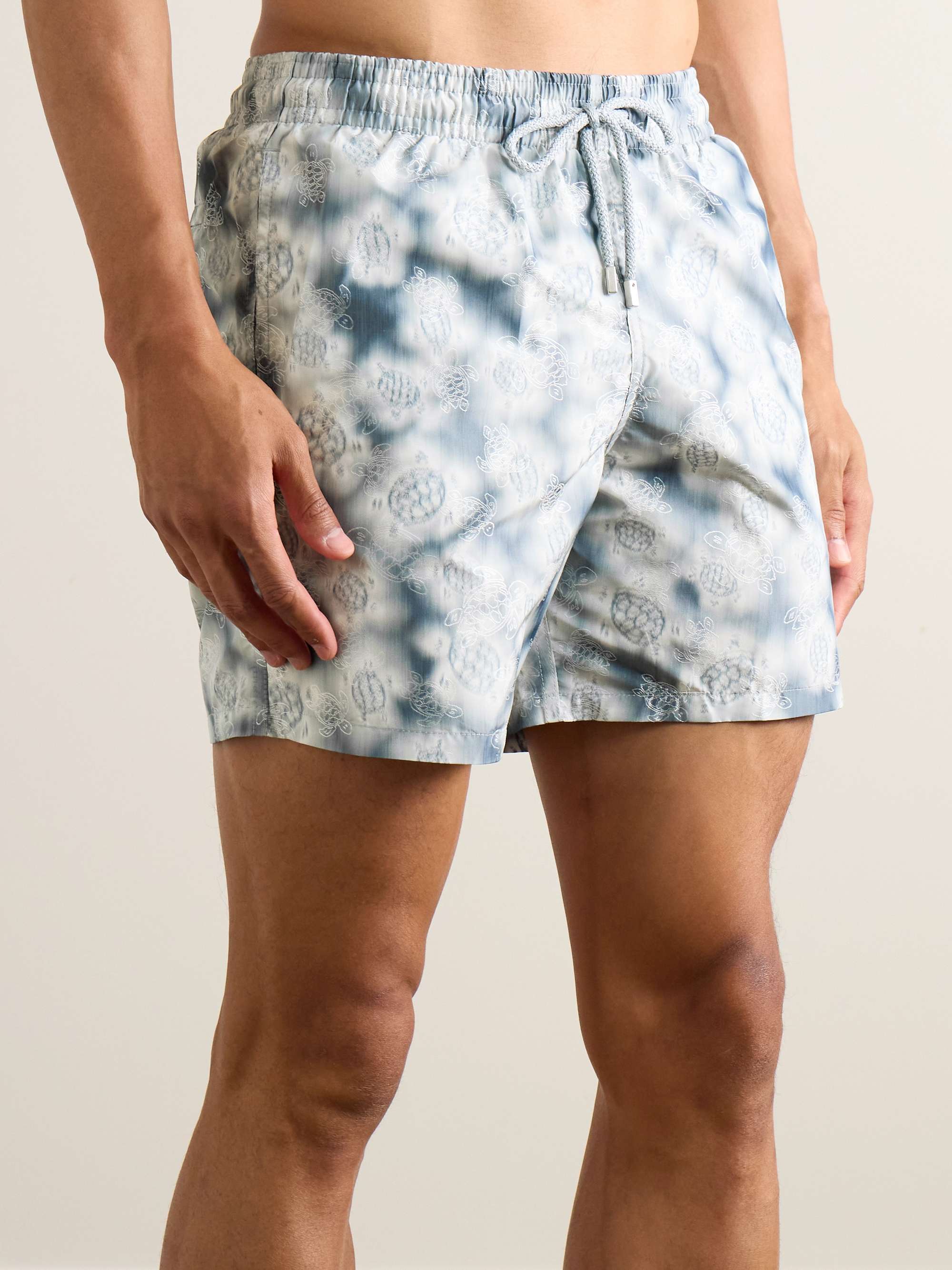 + Maison BUCOL Moopea Straight-Leg Mid-Length Embroidered Printed Recycled Swim Shorts view