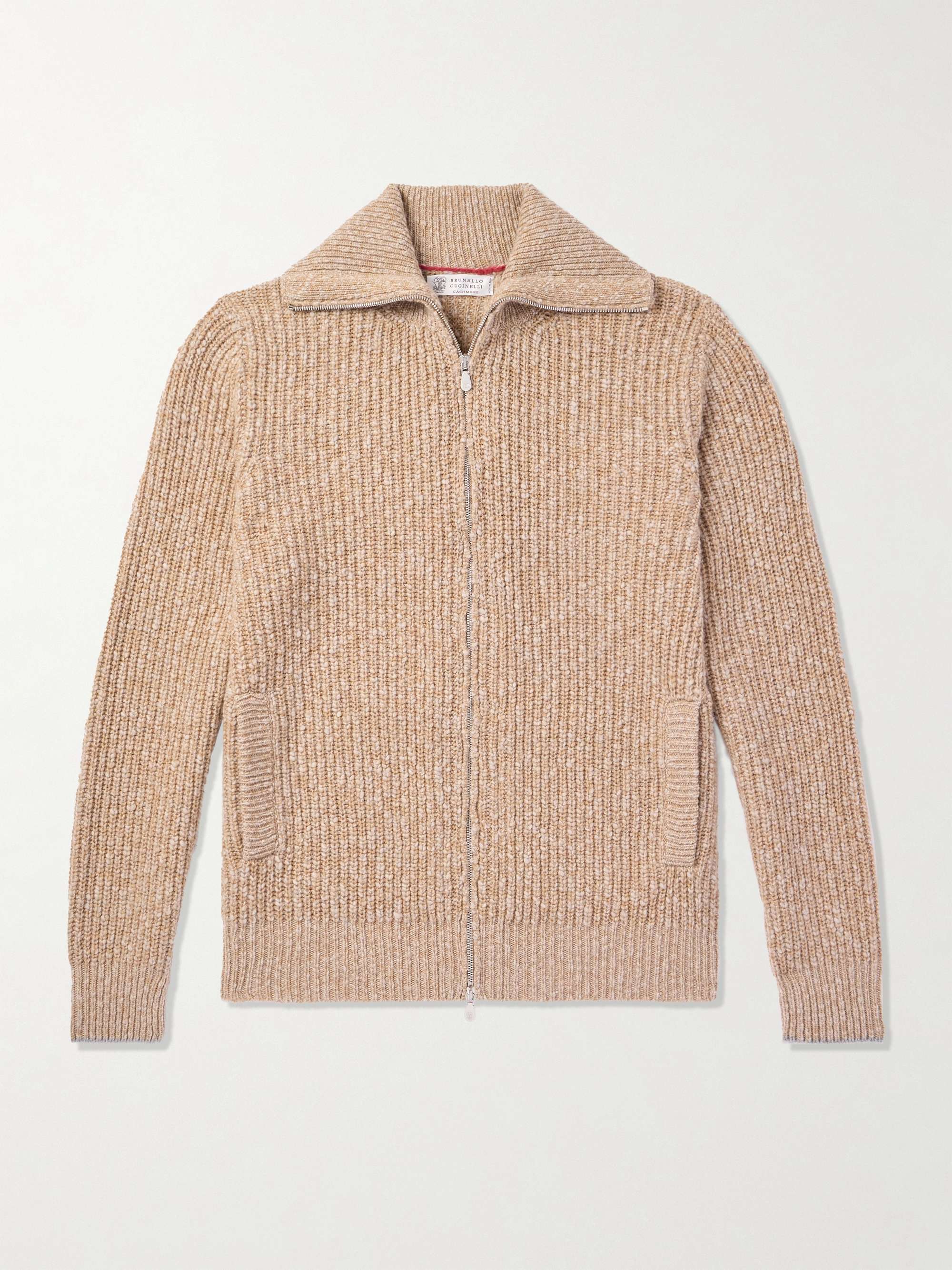 Ribbed Wool and Cashmere-Blend Zip-Up Cardigan hero visual
