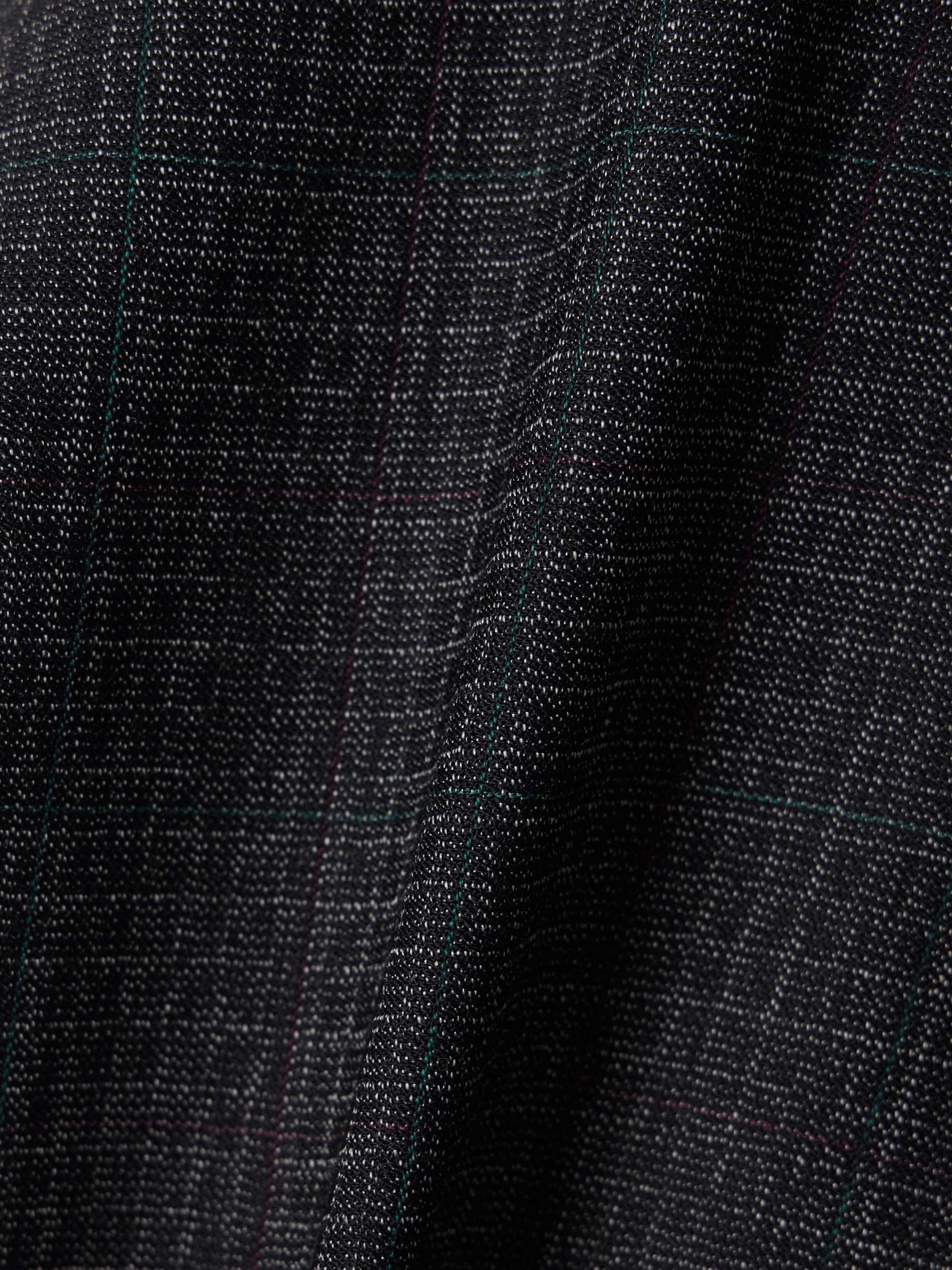 Draped checked wool-twill top view
