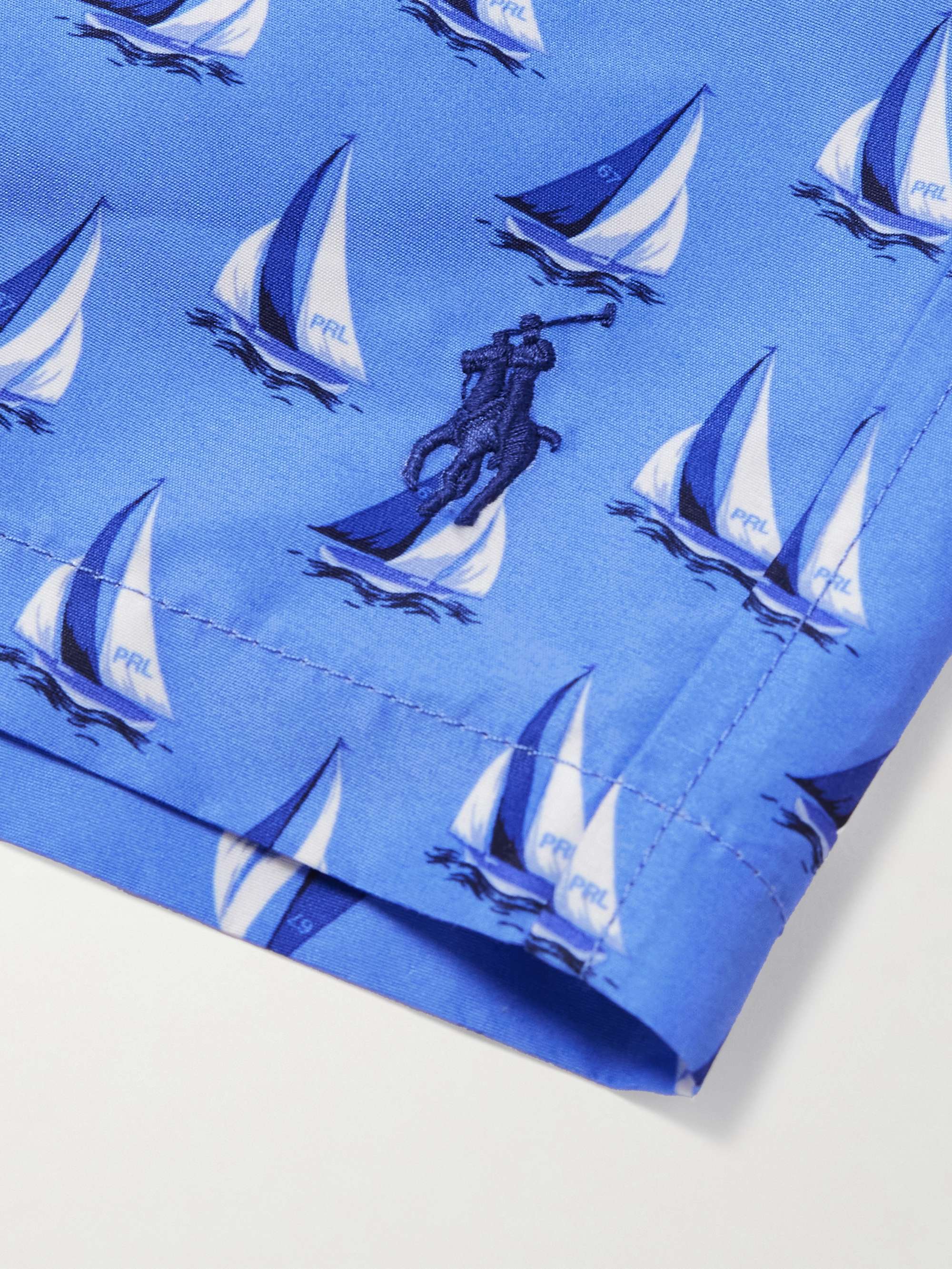 Traveler Straight-Leg Mid-Length Printed Recycled Swim Shorts view