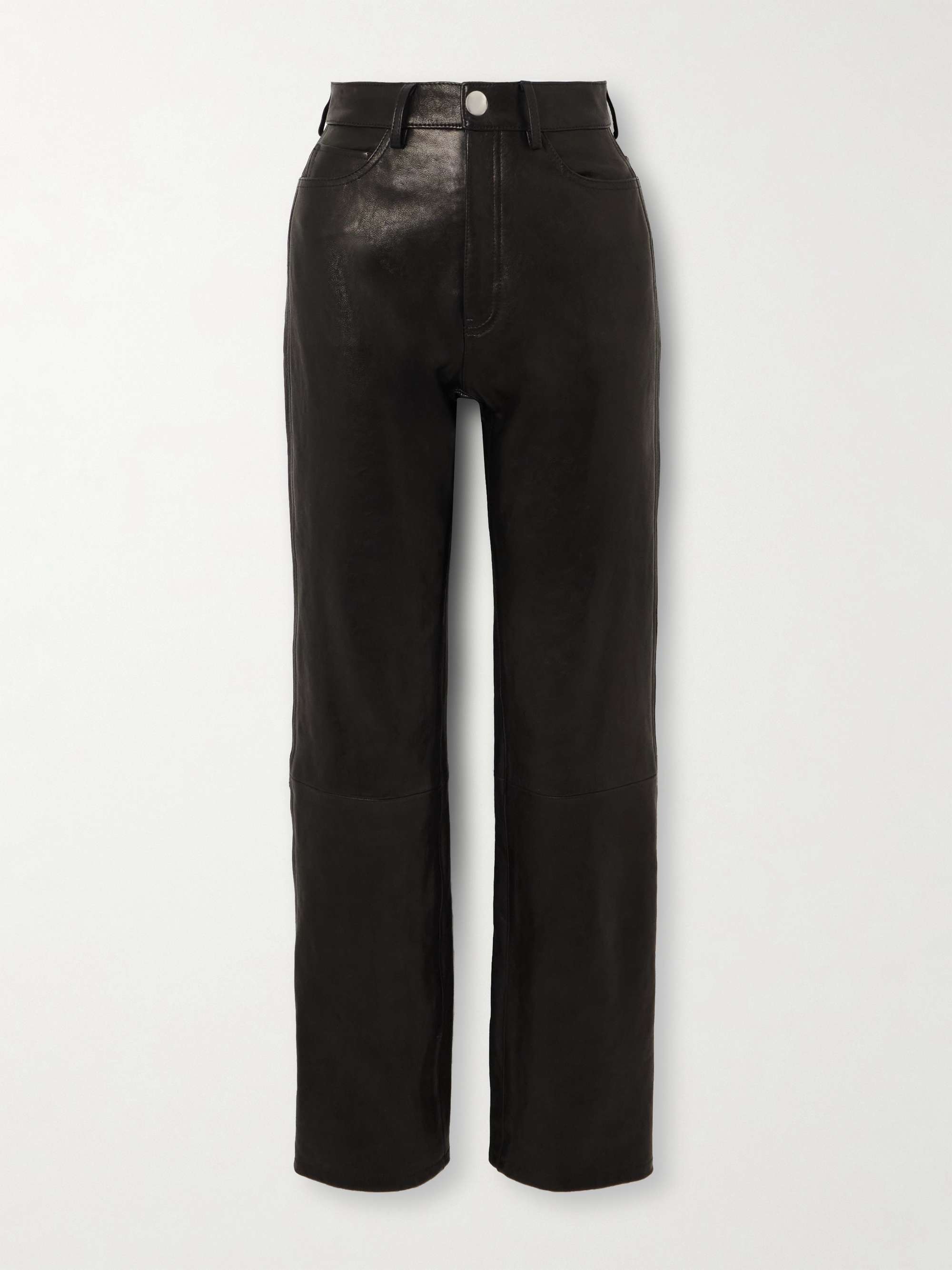 Danielle leather straight-leg pants hero visual