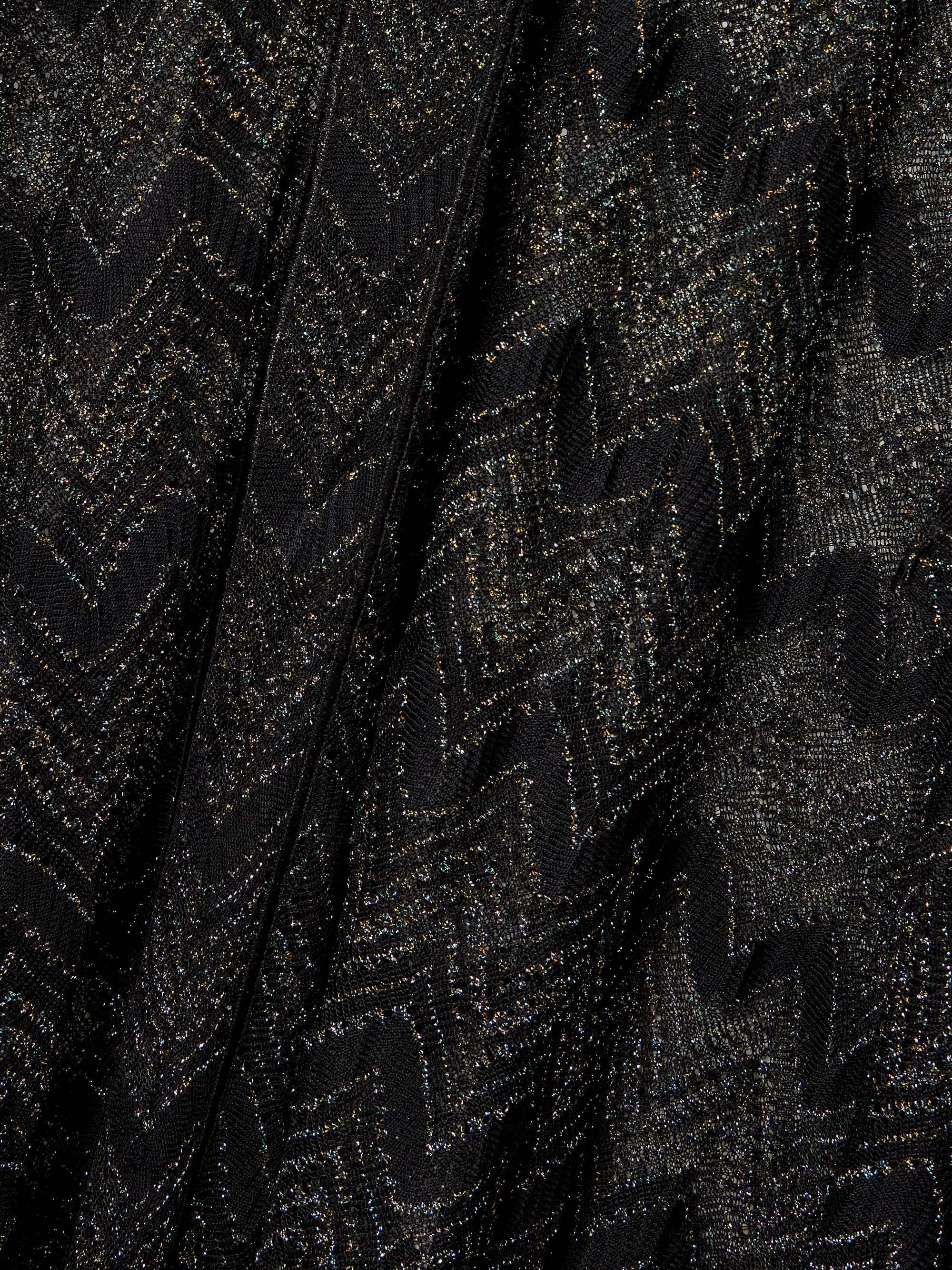 Mare striped metallic crochet-knit kaftan view