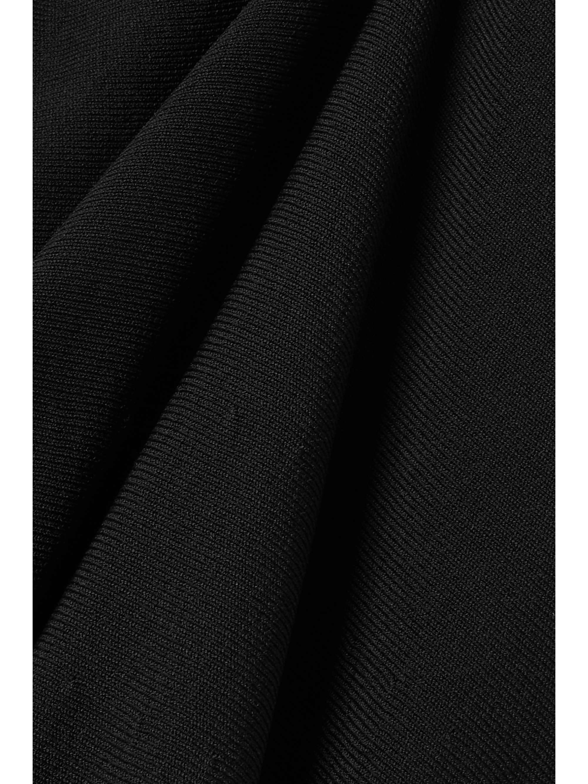 Hooded pleated stretch-knit midi dress view