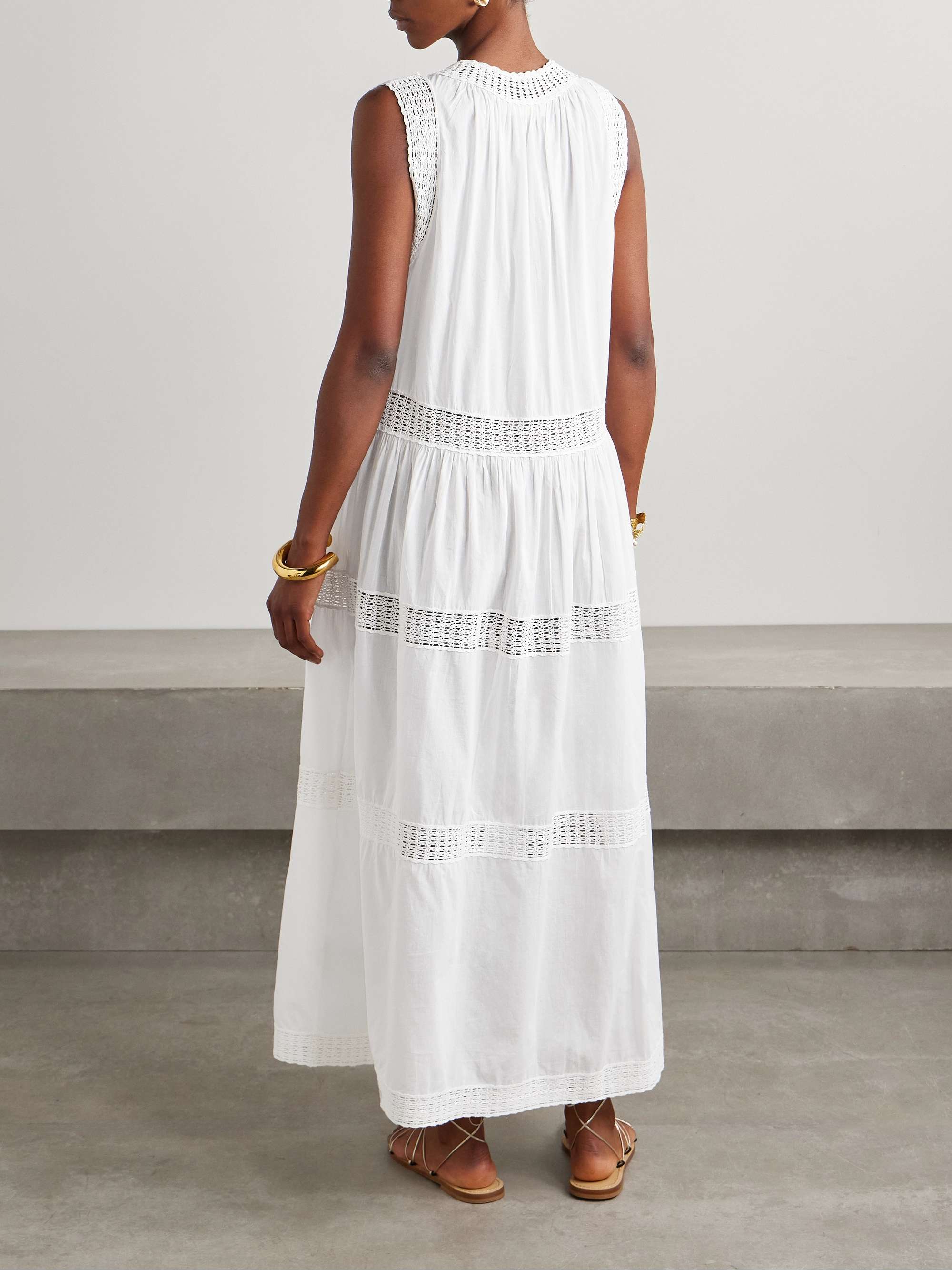 Thalia crochet-trimmed cotton-voile maxi dress view