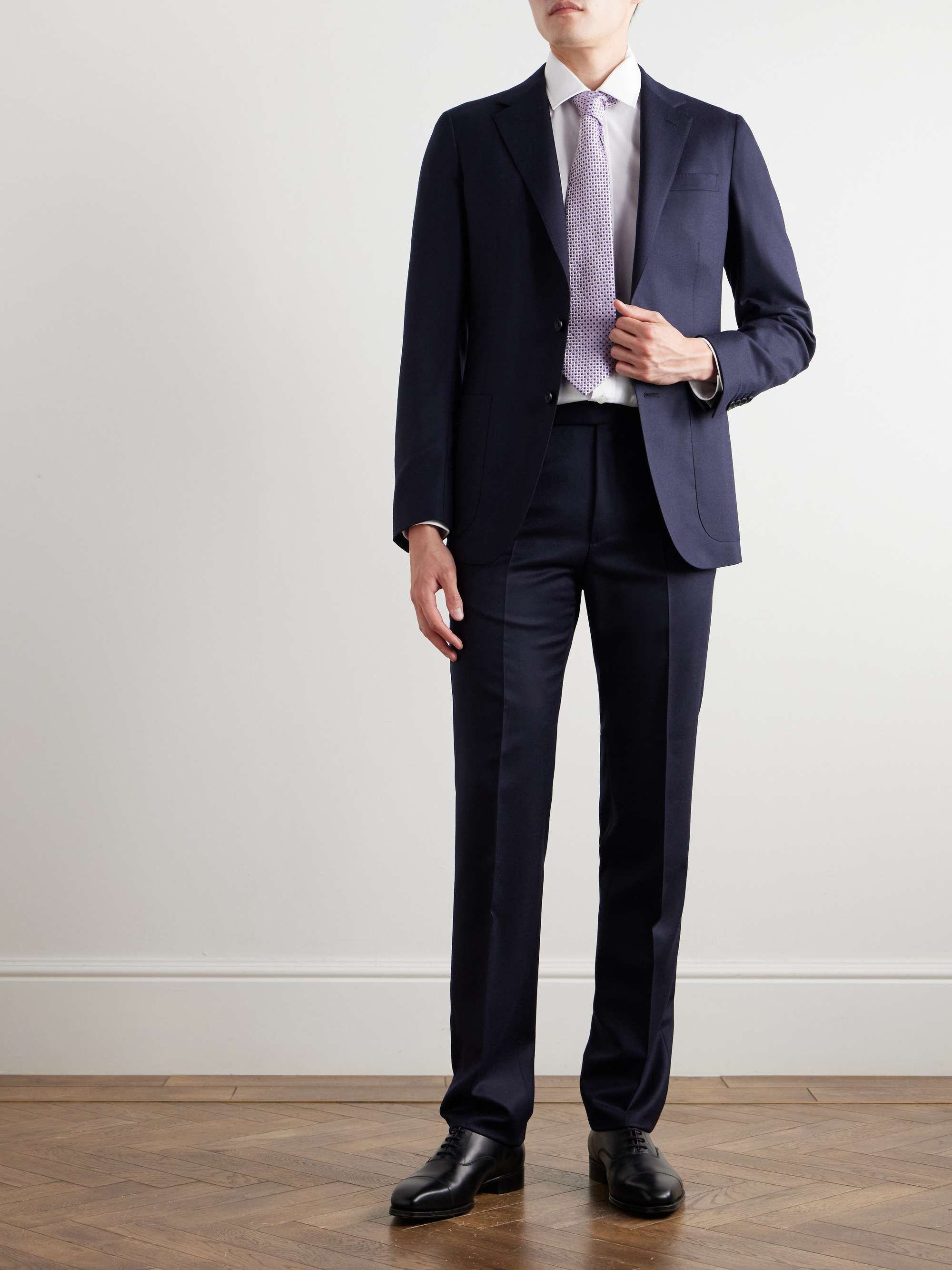 Tapered Wool-Flannel Suit Trousers view