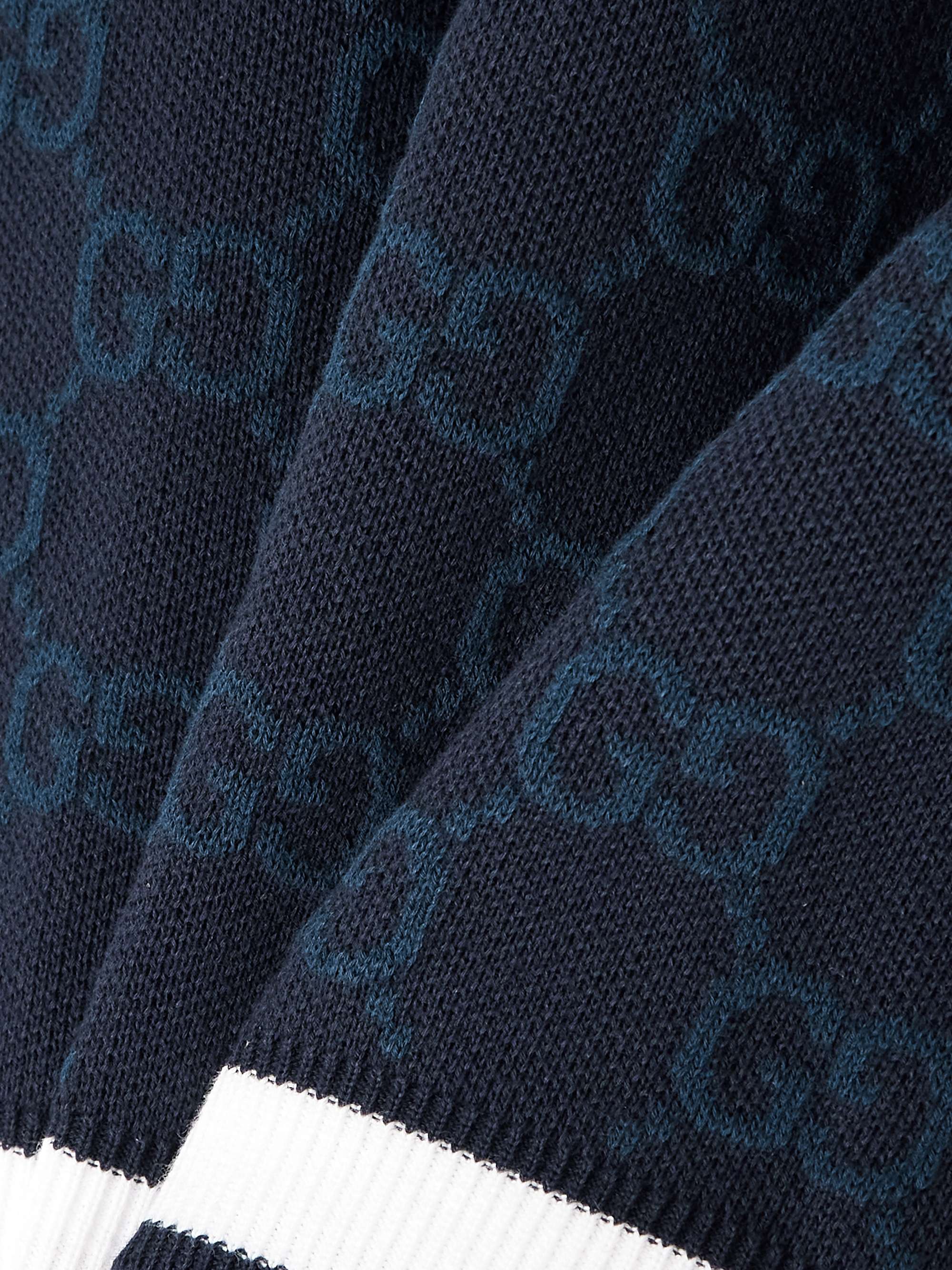 Cropped jacquard-knit cotton sweater view