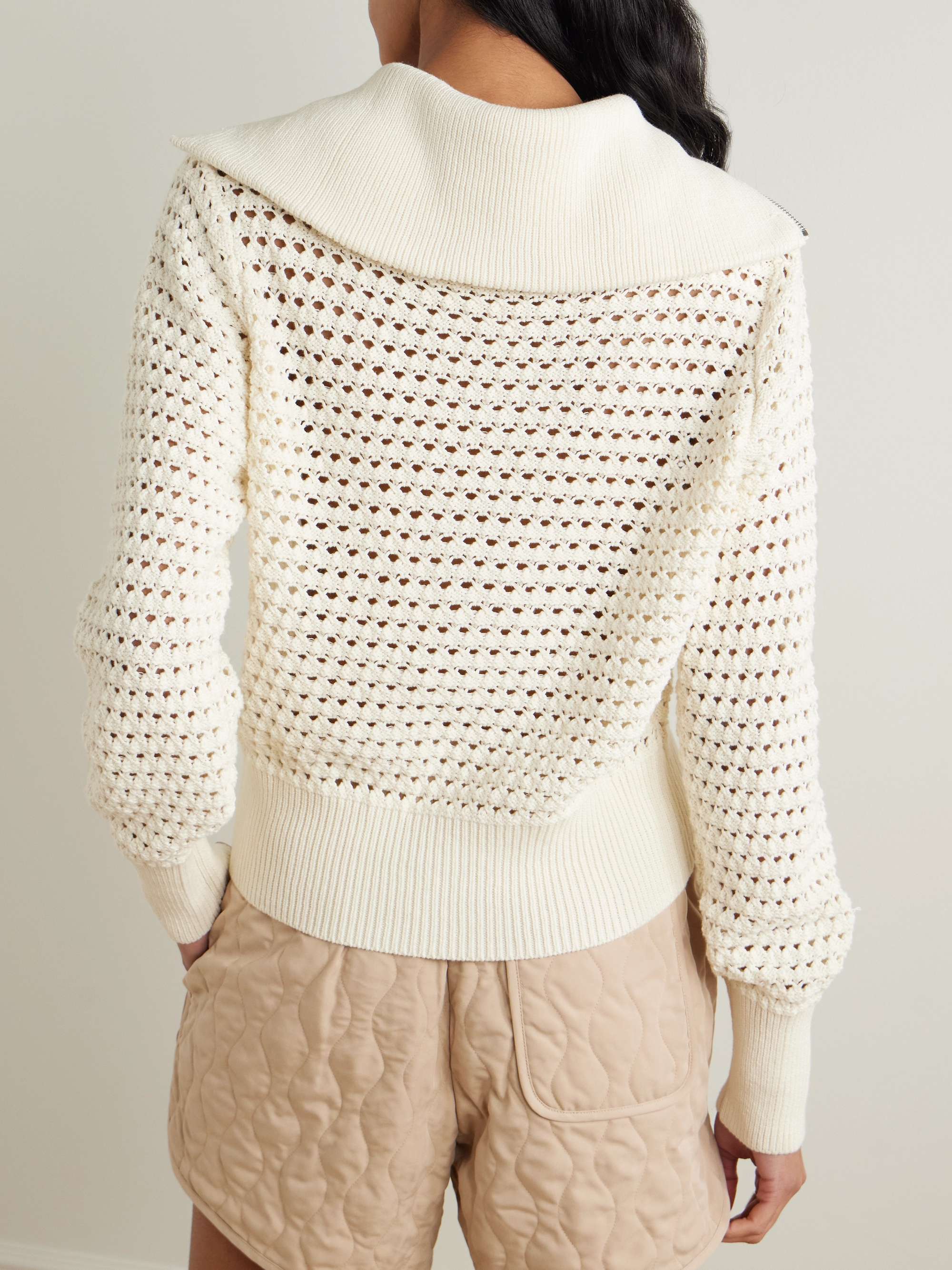 Eloise pointelle-knit cotton cardigan view